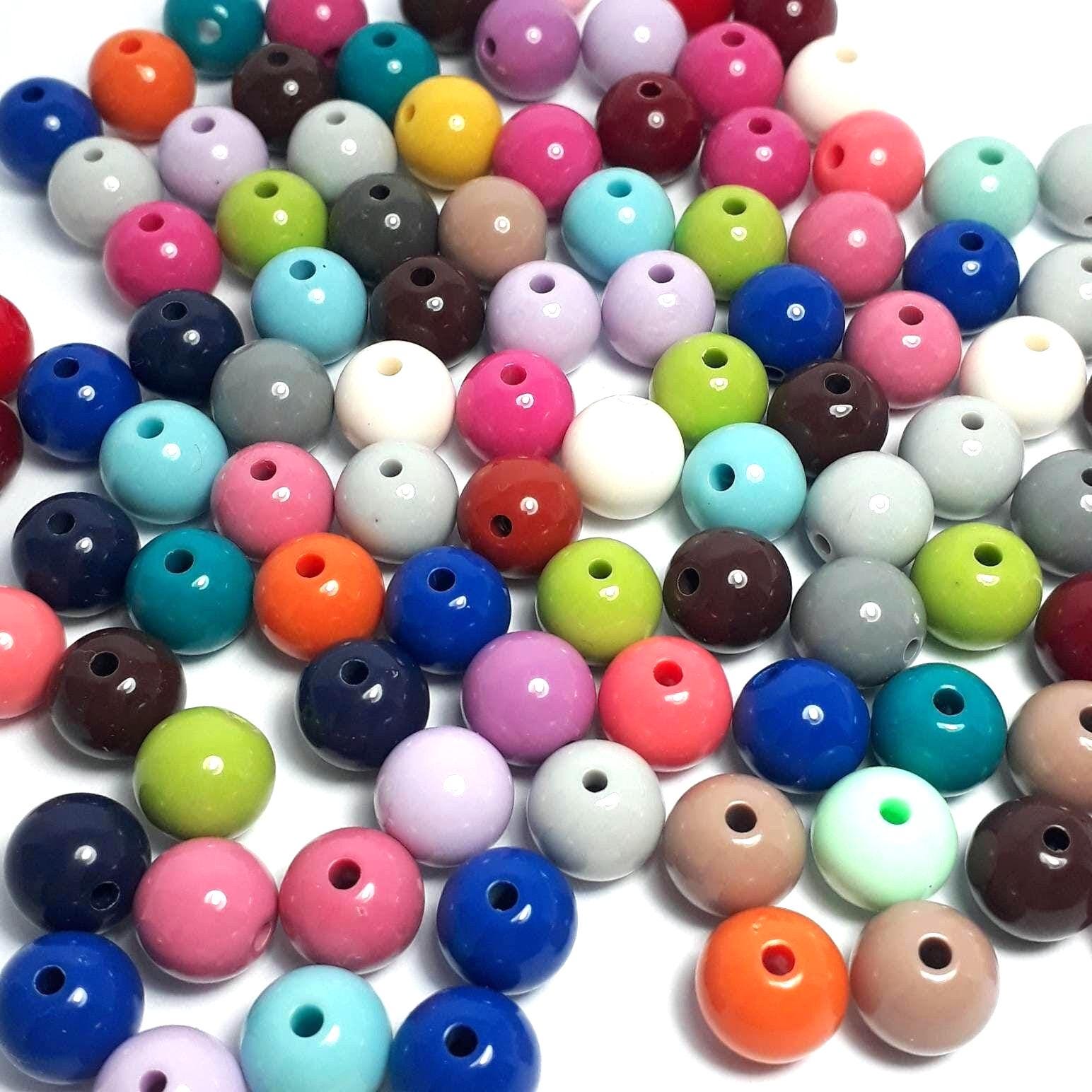 Acrylic Round Mixed Colour 10mm - 25pcs