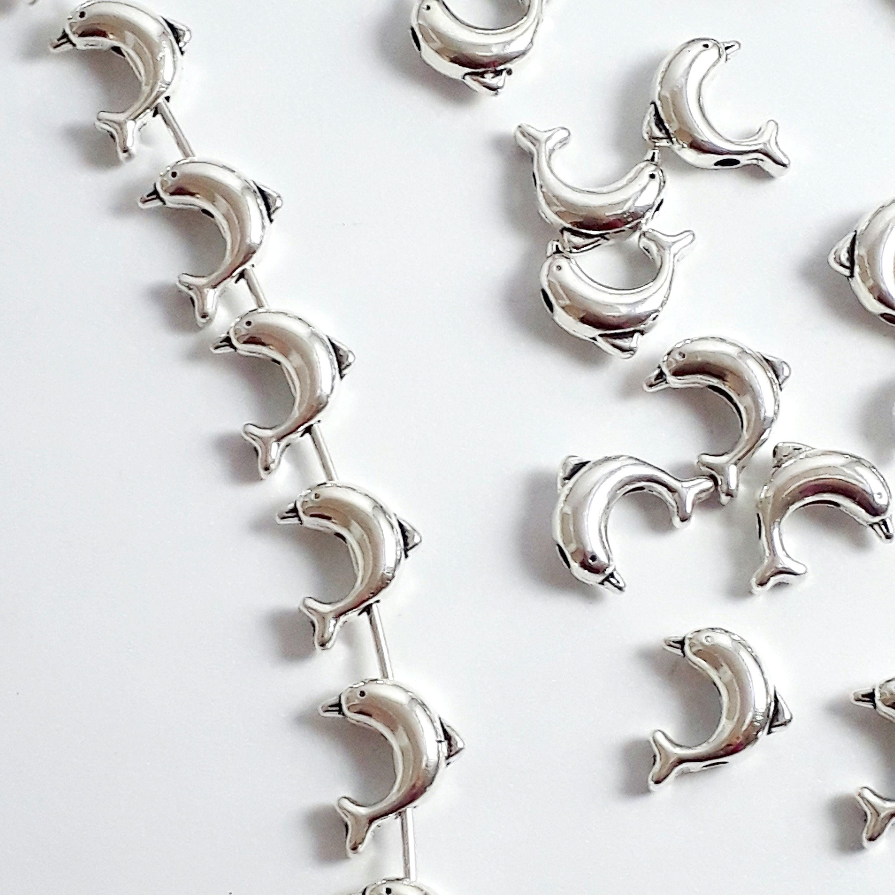 Dolphin Antique Silver 10x8mm - 10pcs