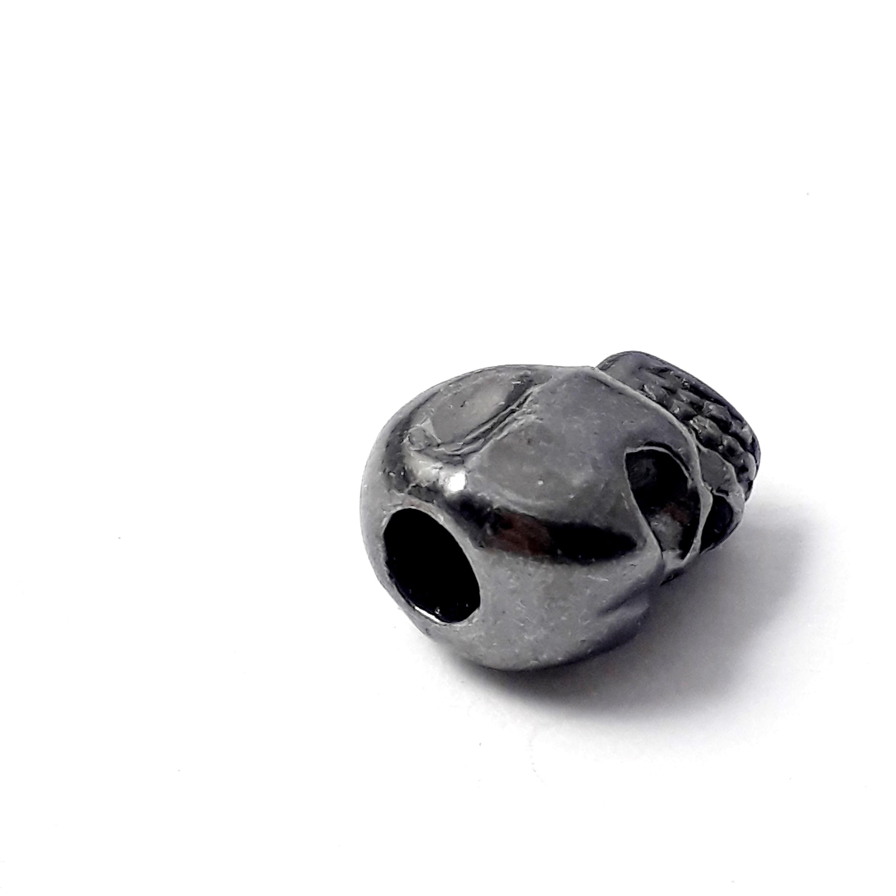 Gunmetal Plated Skull 12x8mm - 6pcs