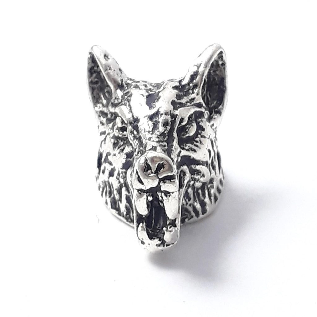 Wolf Antique Silver 17x11mm - 2pcs