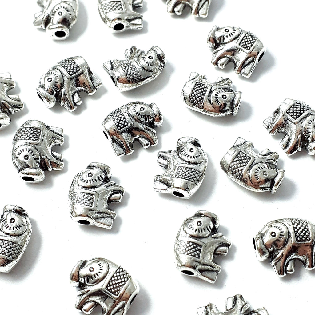 Antique Silver Elephant 11x9mm - 10pcs