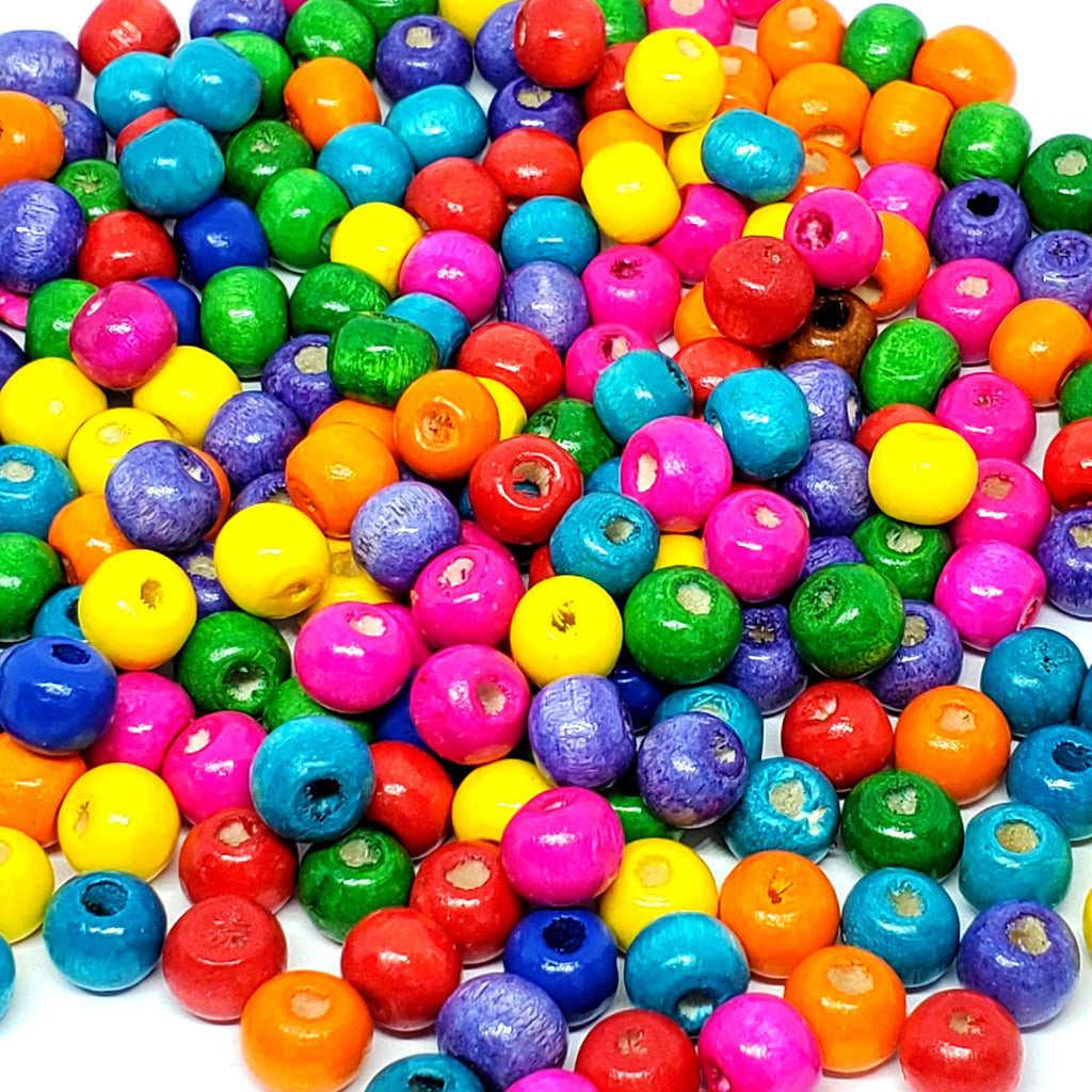 Mixed Colour Wooden Rondelle 8x6mm - 200pcs