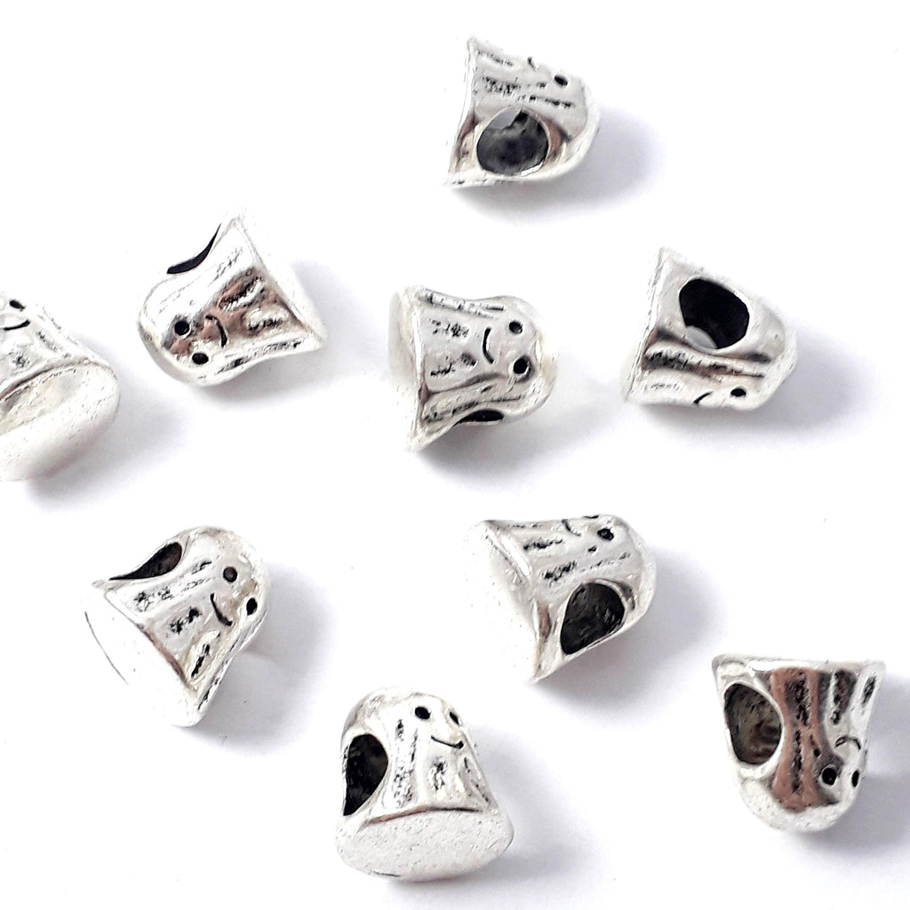 Ghost Antique Silver 10x10mm - 2pcs