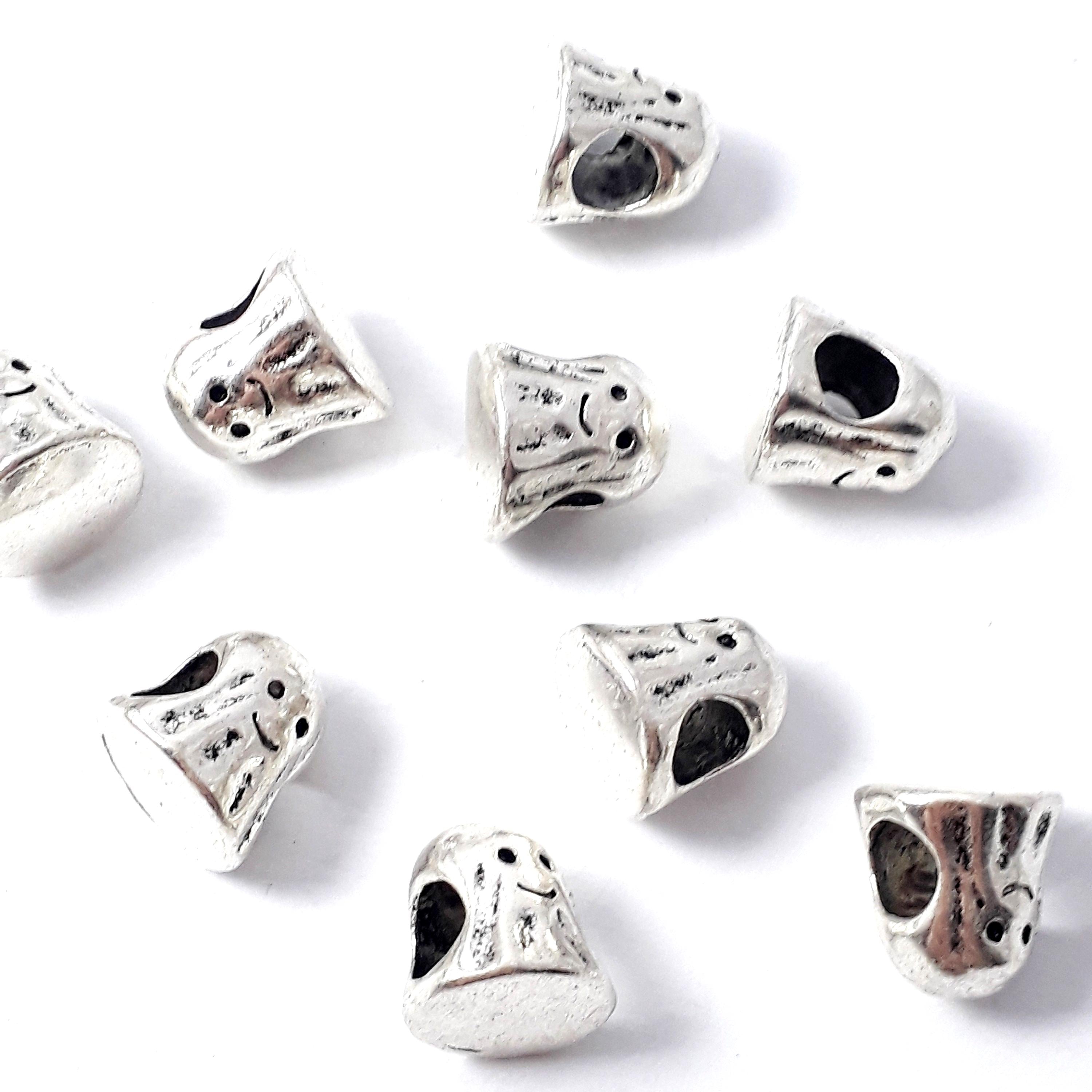 Ghost Antique Silver 10x10mm - 2pcs