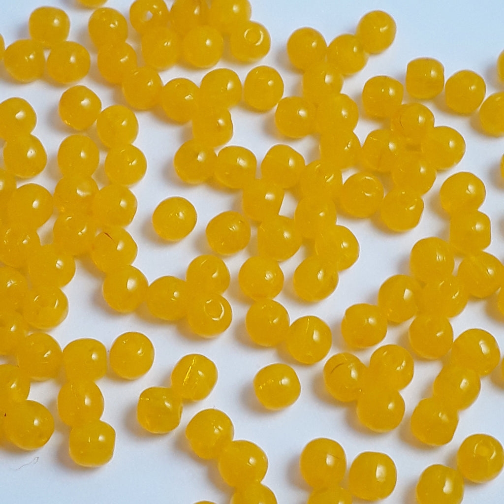 Semi-Transparent Sunshine Yellow Czech Glass 3mm - 120pcs