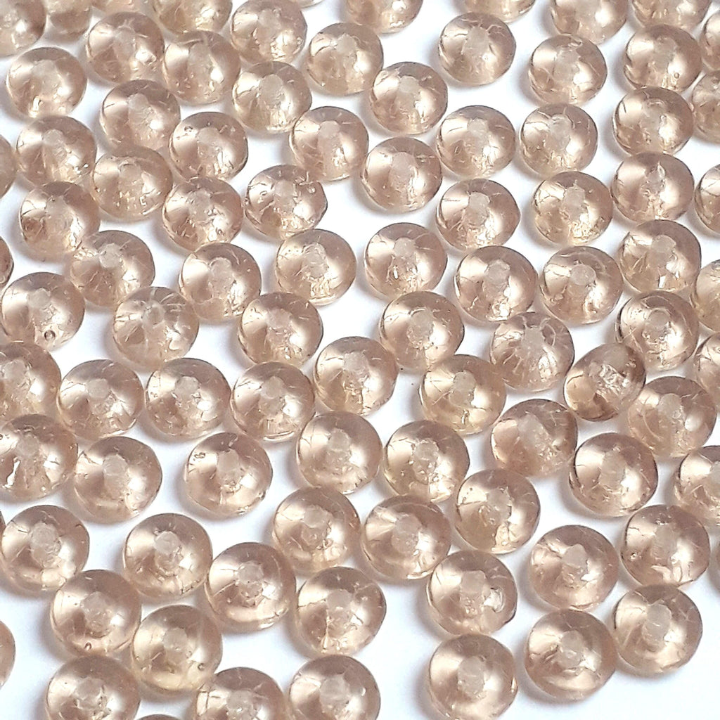 Stone Rose Czech Glass Rondelle 4mm - 60pcs