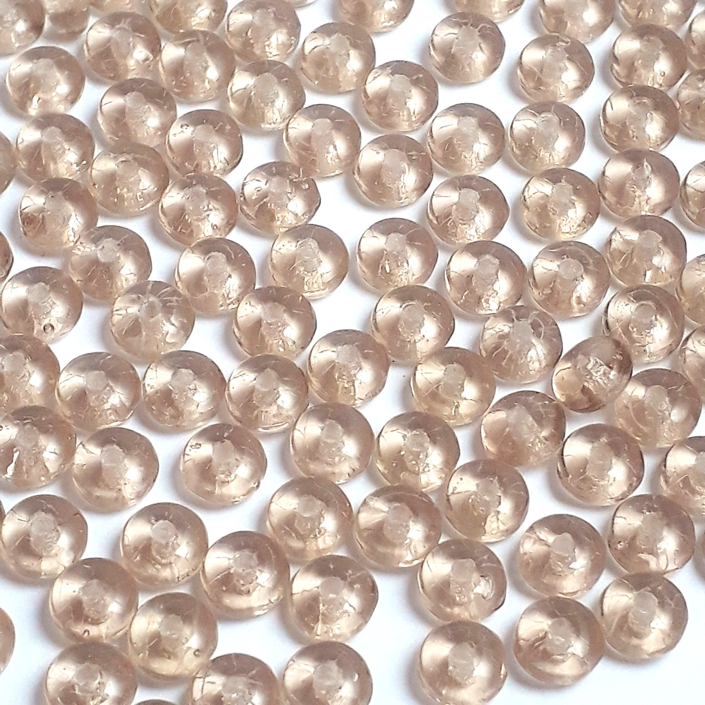 Stone Rose Czech Glass Rondelle 4mm - 60pcs