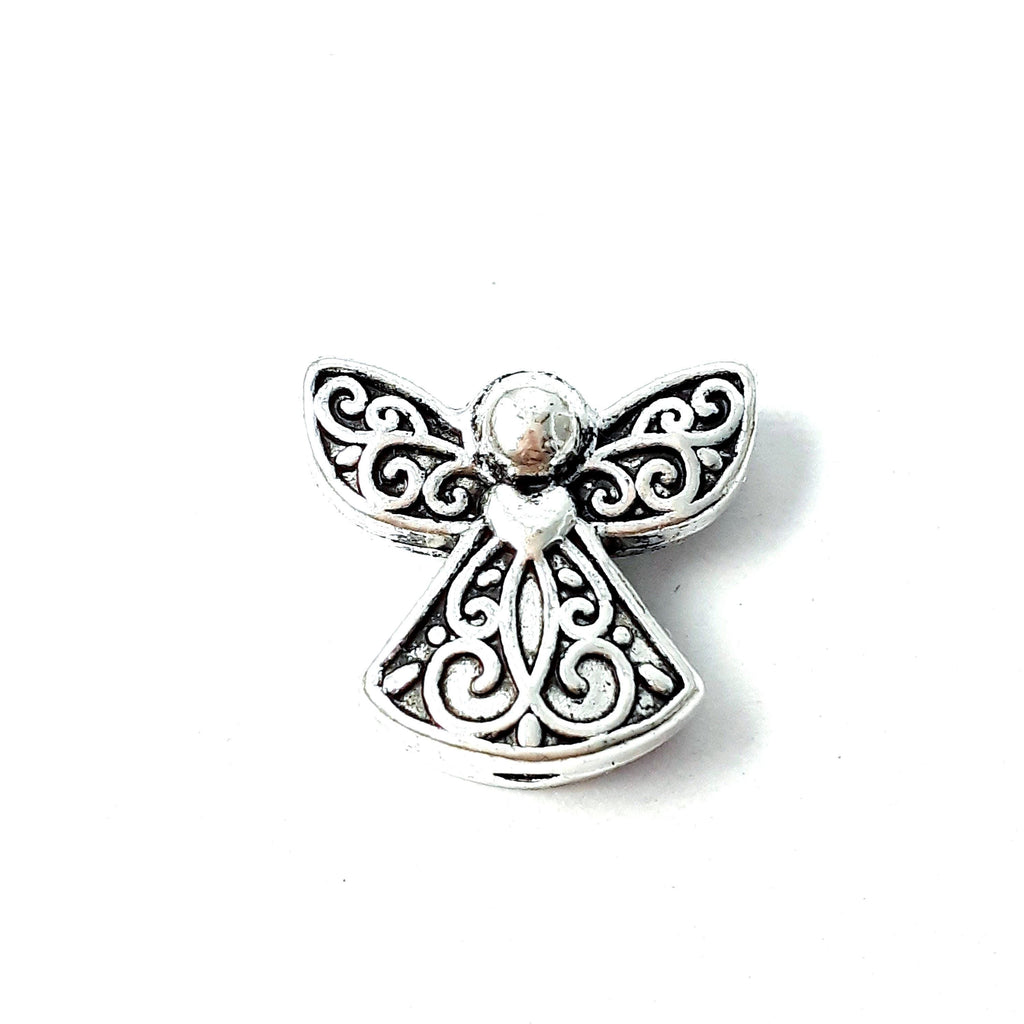 Angel Antique Silver 13x12mm - 6pcs