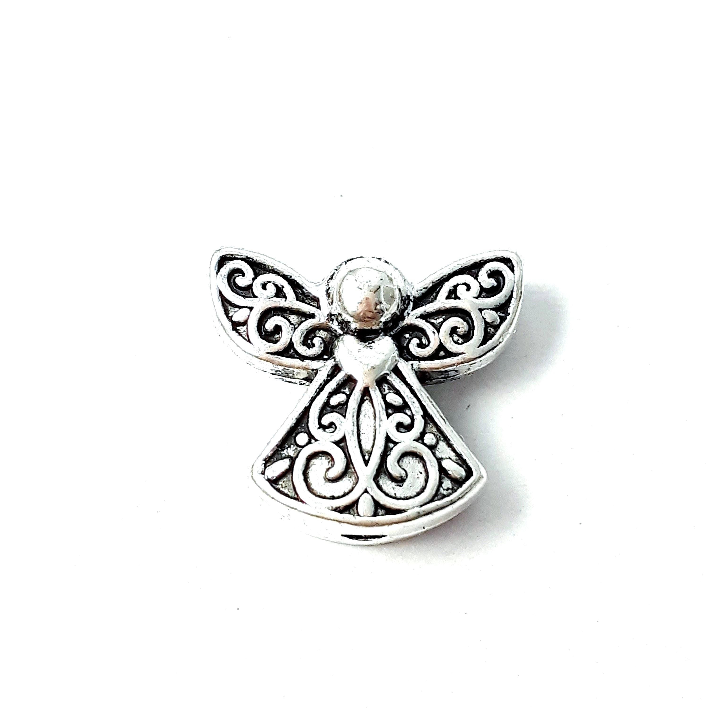 Angel Antique Silver 13x12mm - 6pcs