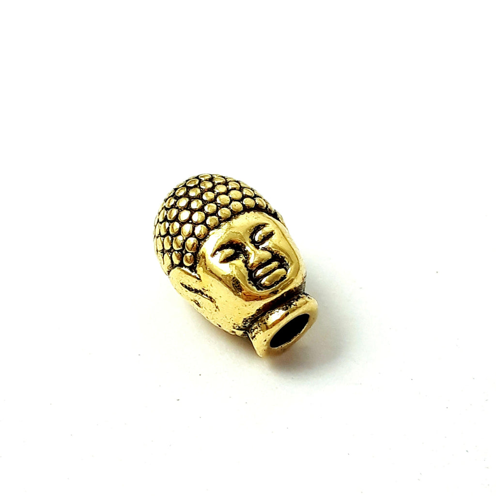 Buddha Head Antique Gold 13x9mm - 4pcs