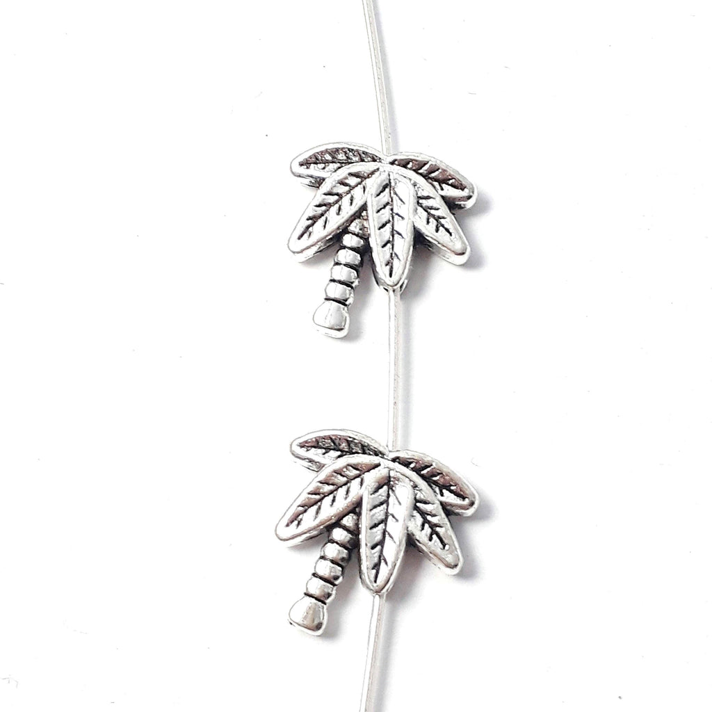Palm Tree Antique Silver 14x14mm - 10pcs