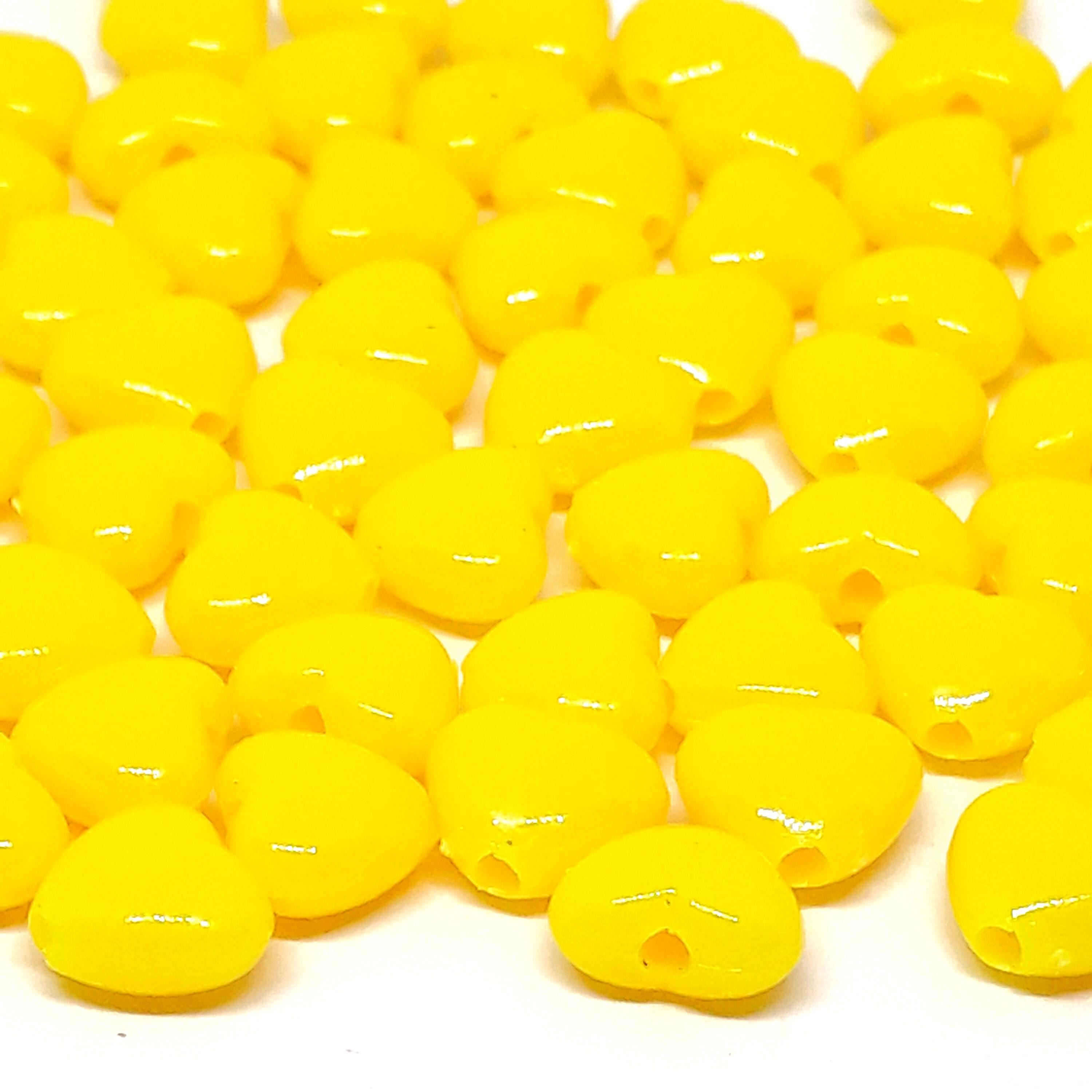 Yellow Acrylic Heart 9x8mm - 100pcs