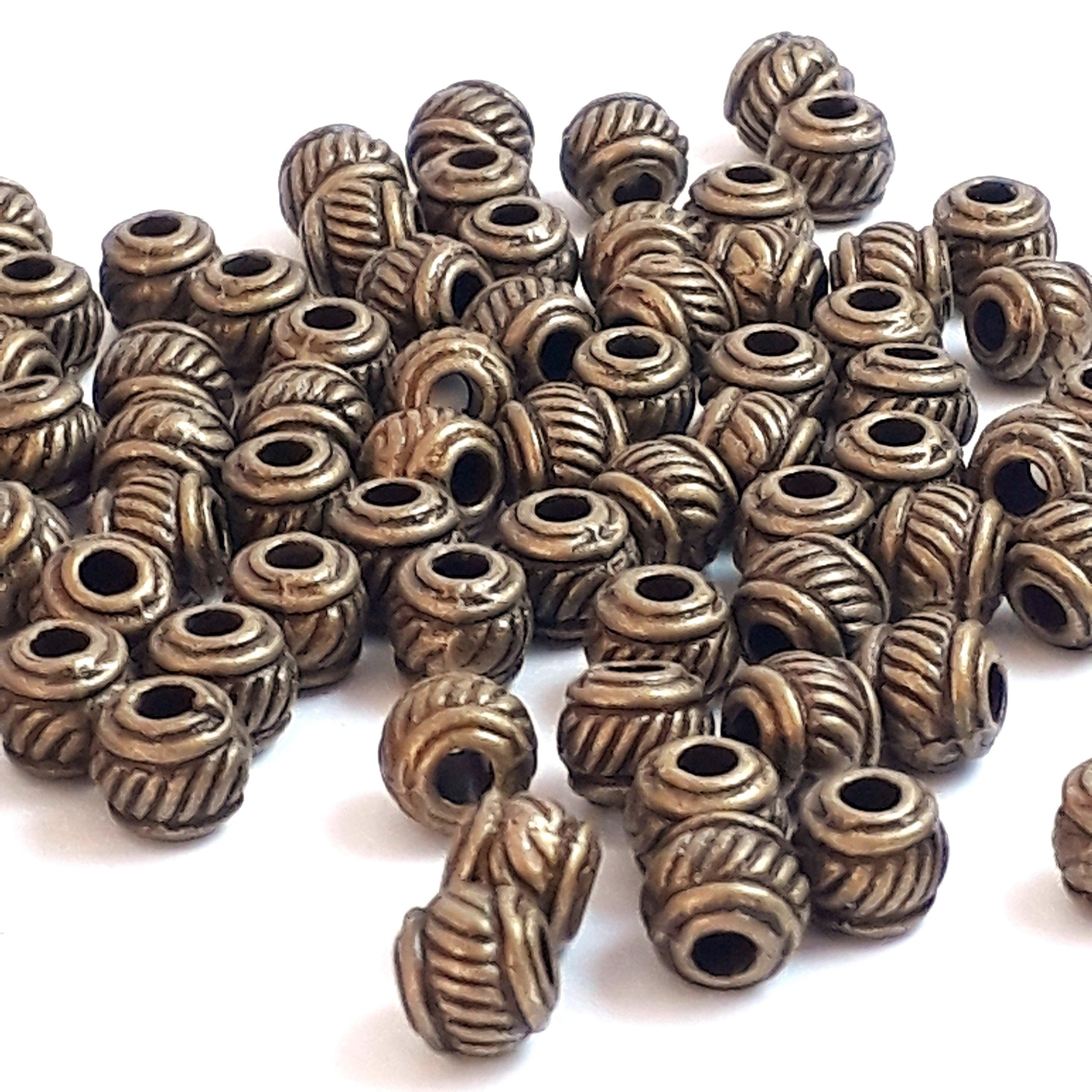 Striped Rondelle Antique Bronze 6x5mm - 20pcs