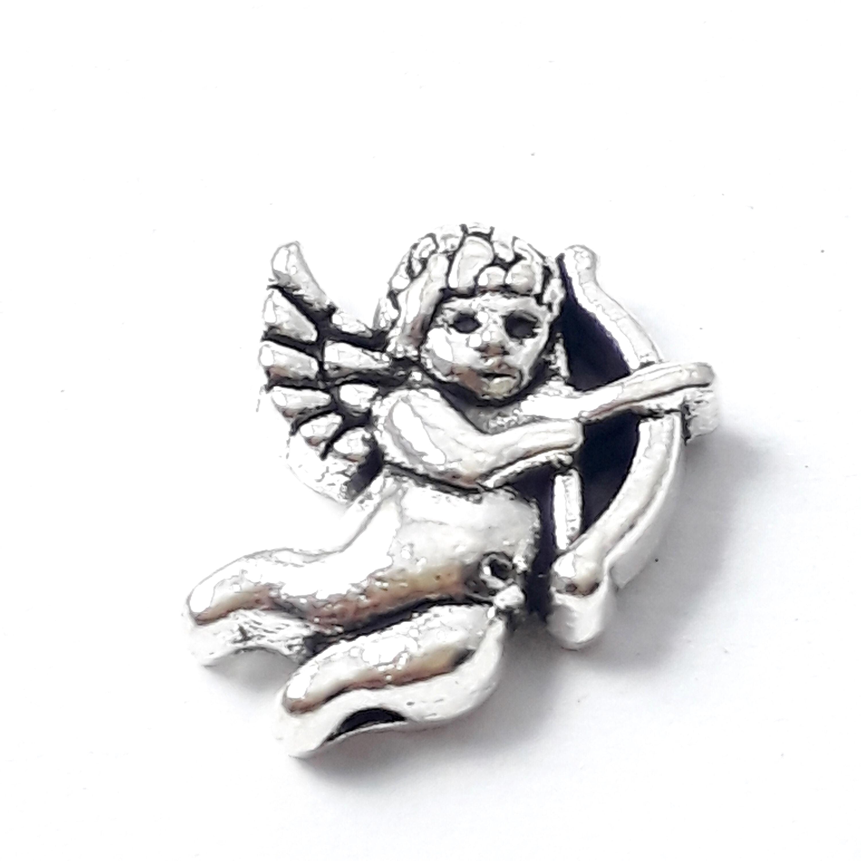 Cupid Cherub Antique Silver 12x10mm - 10pcs