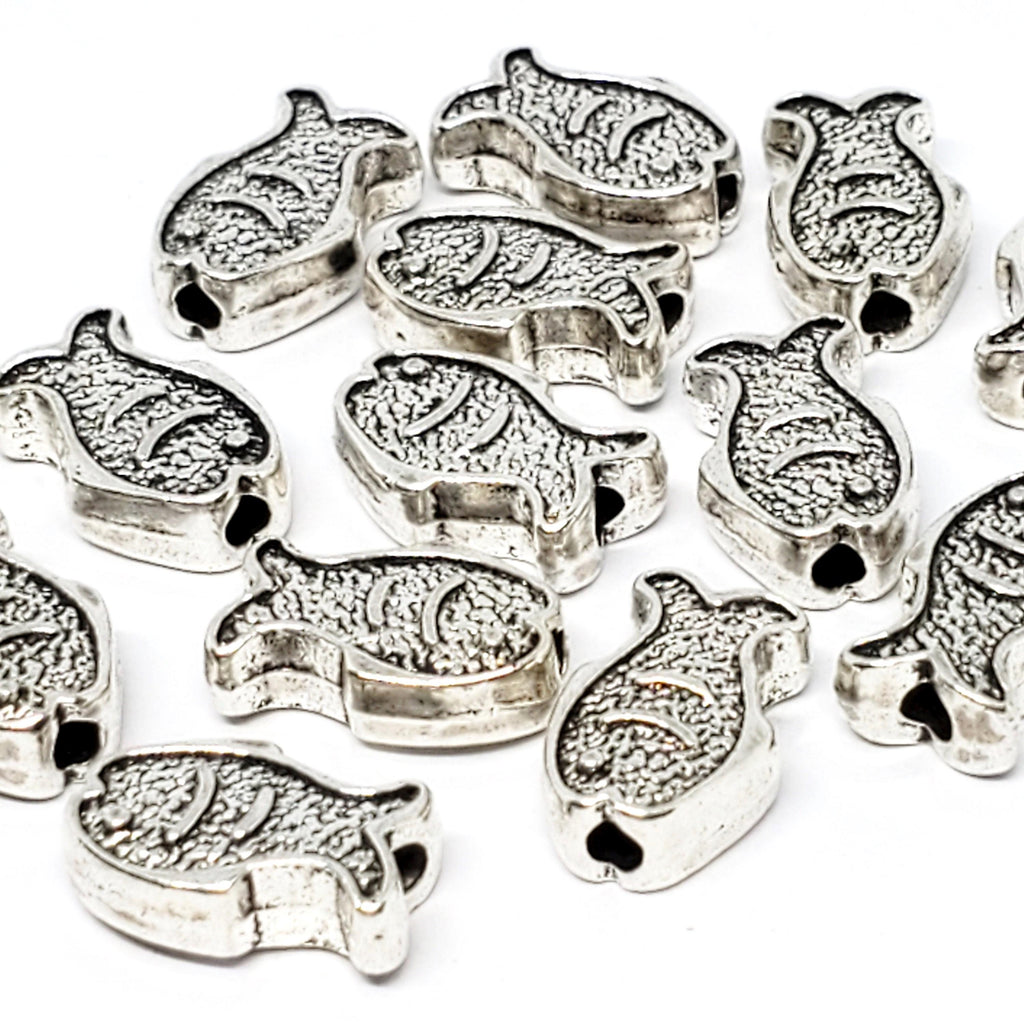 Fish Antique Silver 12x8mm - 5pcs