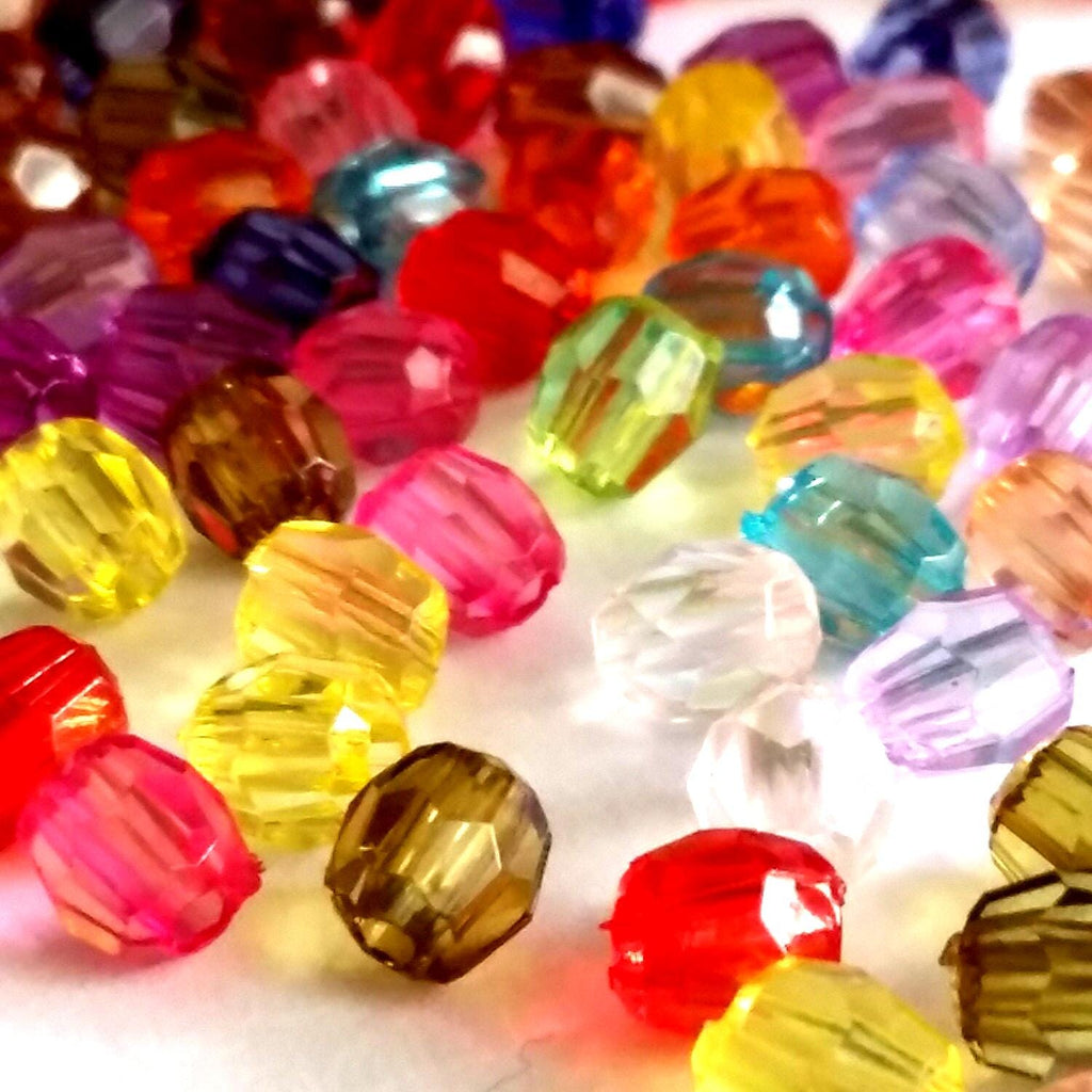 Acrylic Faceted Oval Beads 4mm - 17.5g