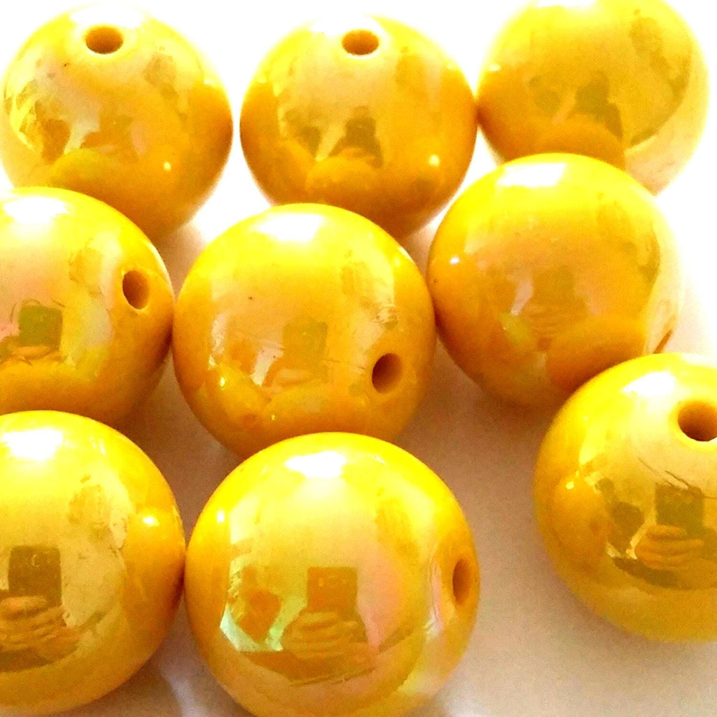Yellow AB Acrylic Round 20mm - 6pcs