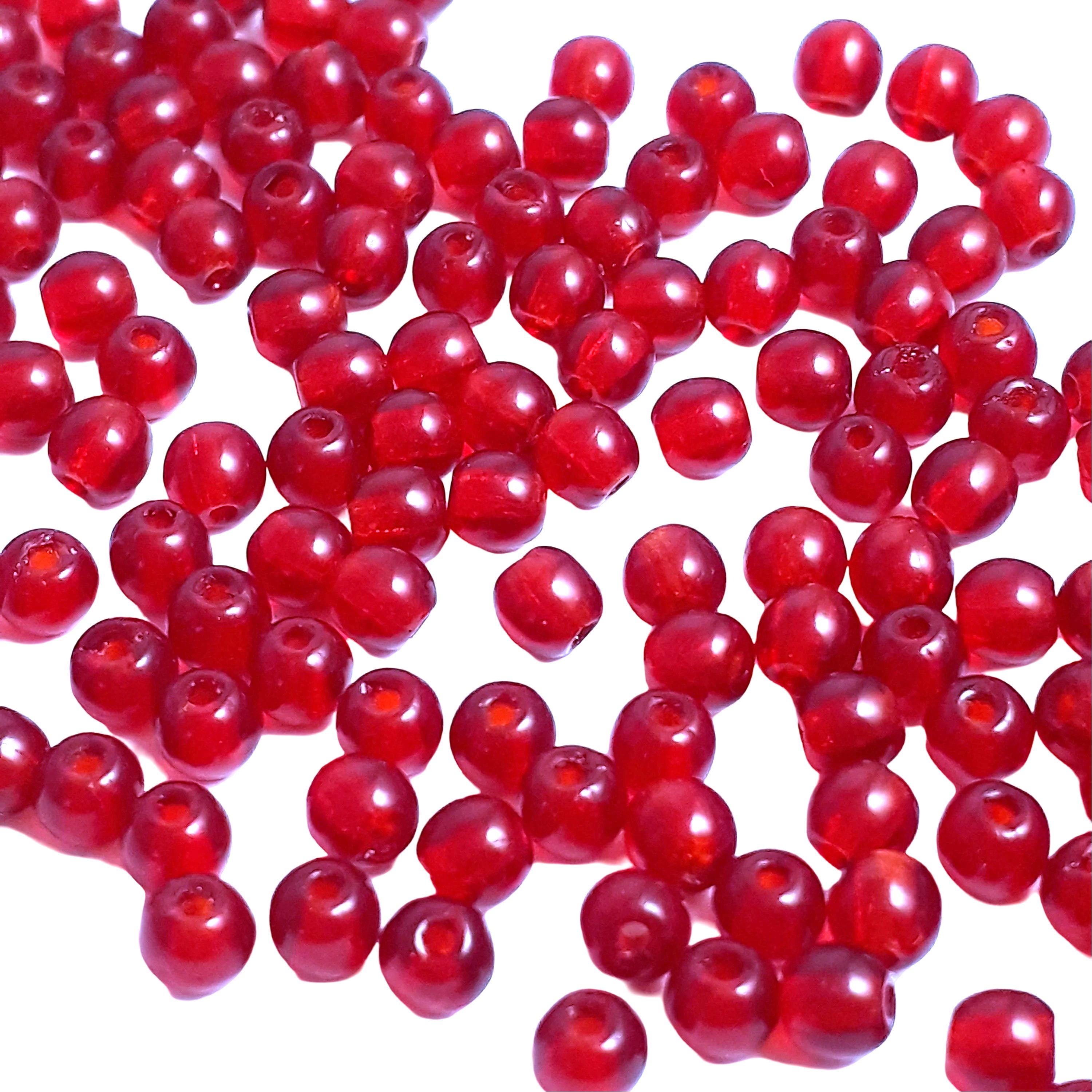 Transparent Red Czech Glass Round 3mm - 120pcs