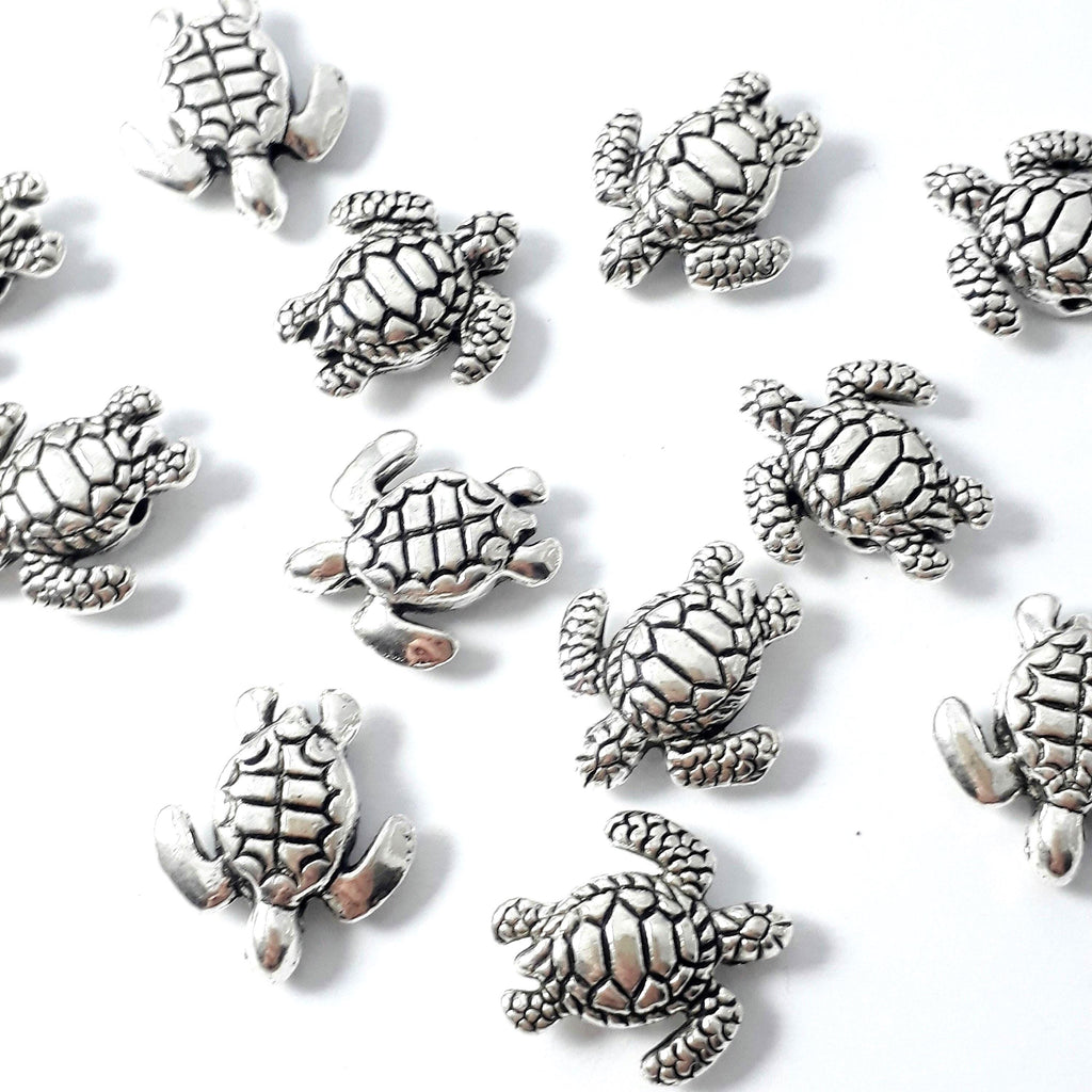 Turtle Antique Silver 18x16mm - 6pcs