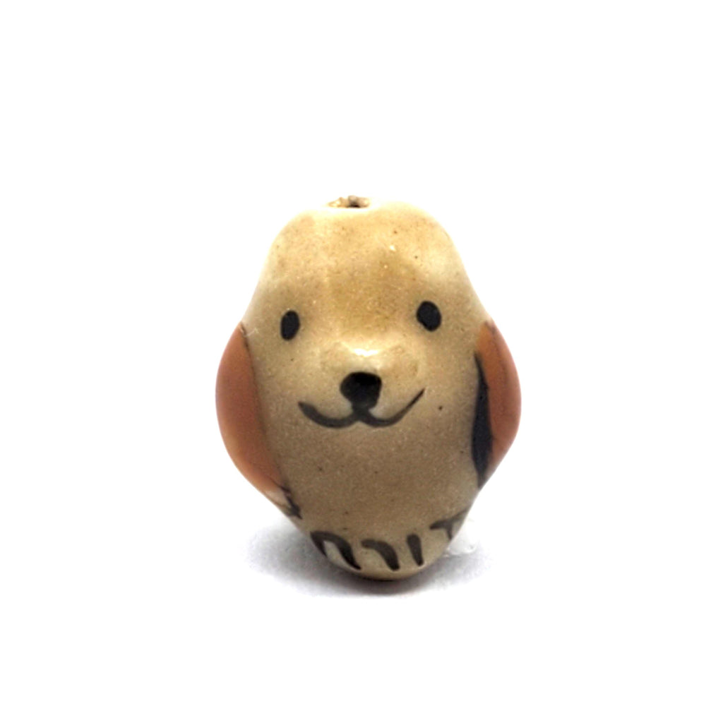 Brown Dog Ceramic 18x12mm - 1pc