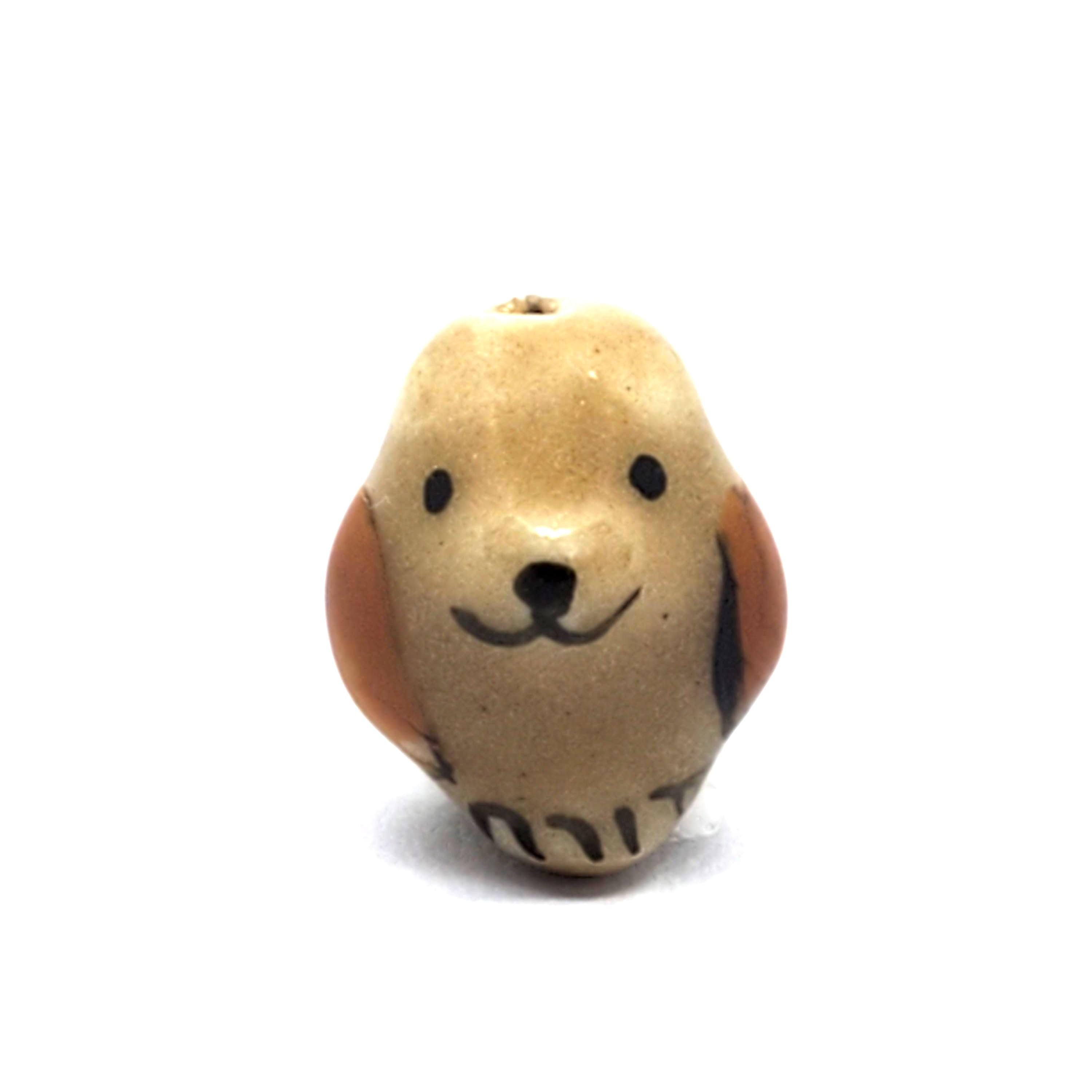 Brown Dog Ceramic 18x12mm - 1pc