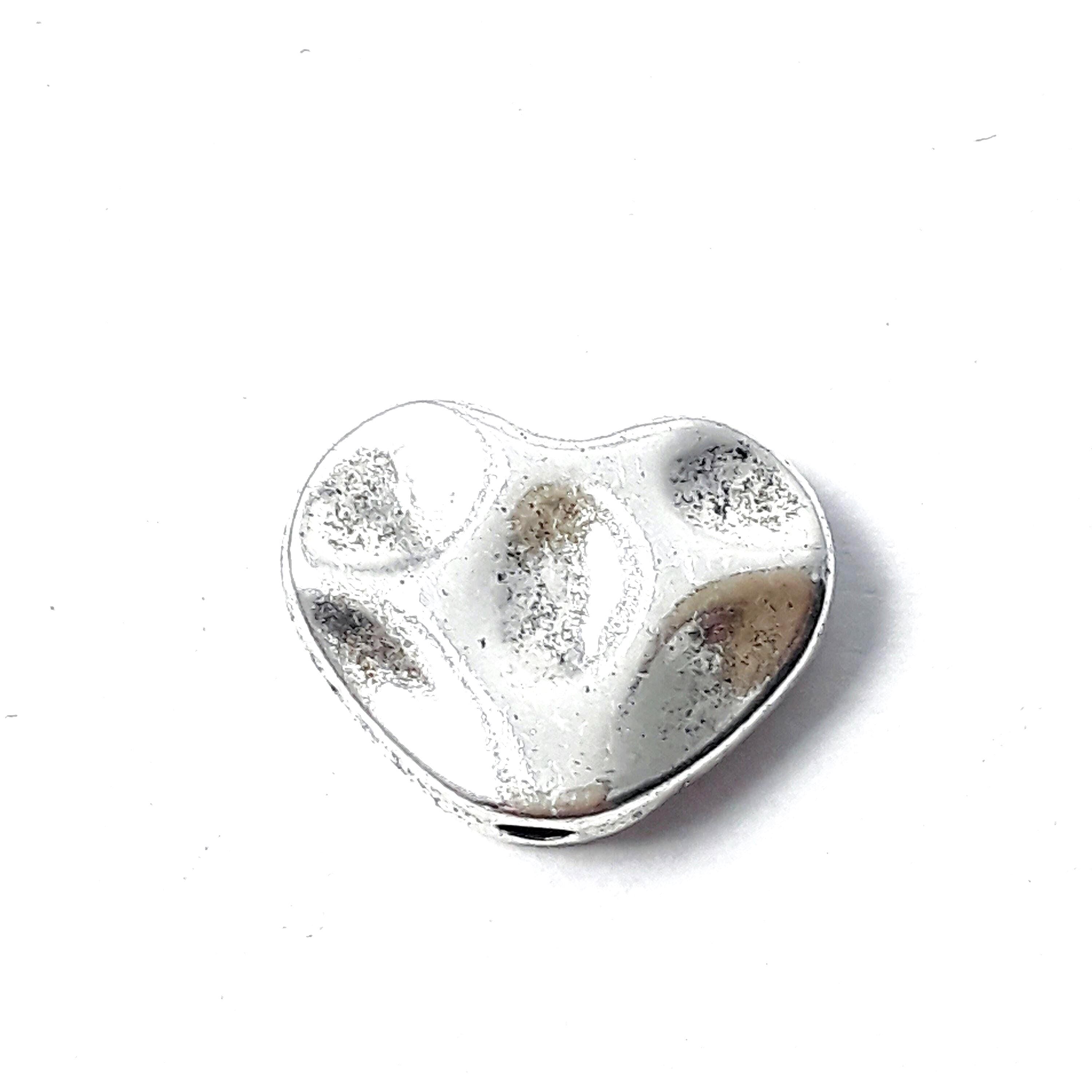 Metal Heart Antique Silver 12x9mm - 10pcs