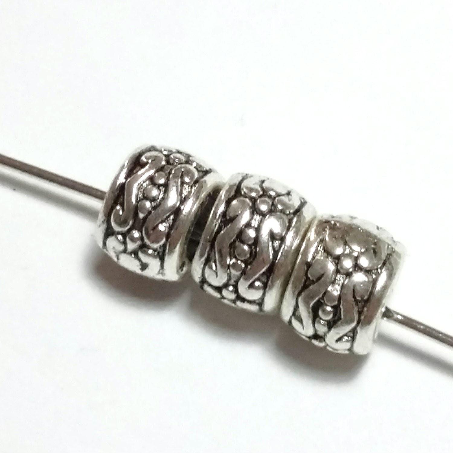 Tribal Donut Antique Silver 7x5mm - 10pcs