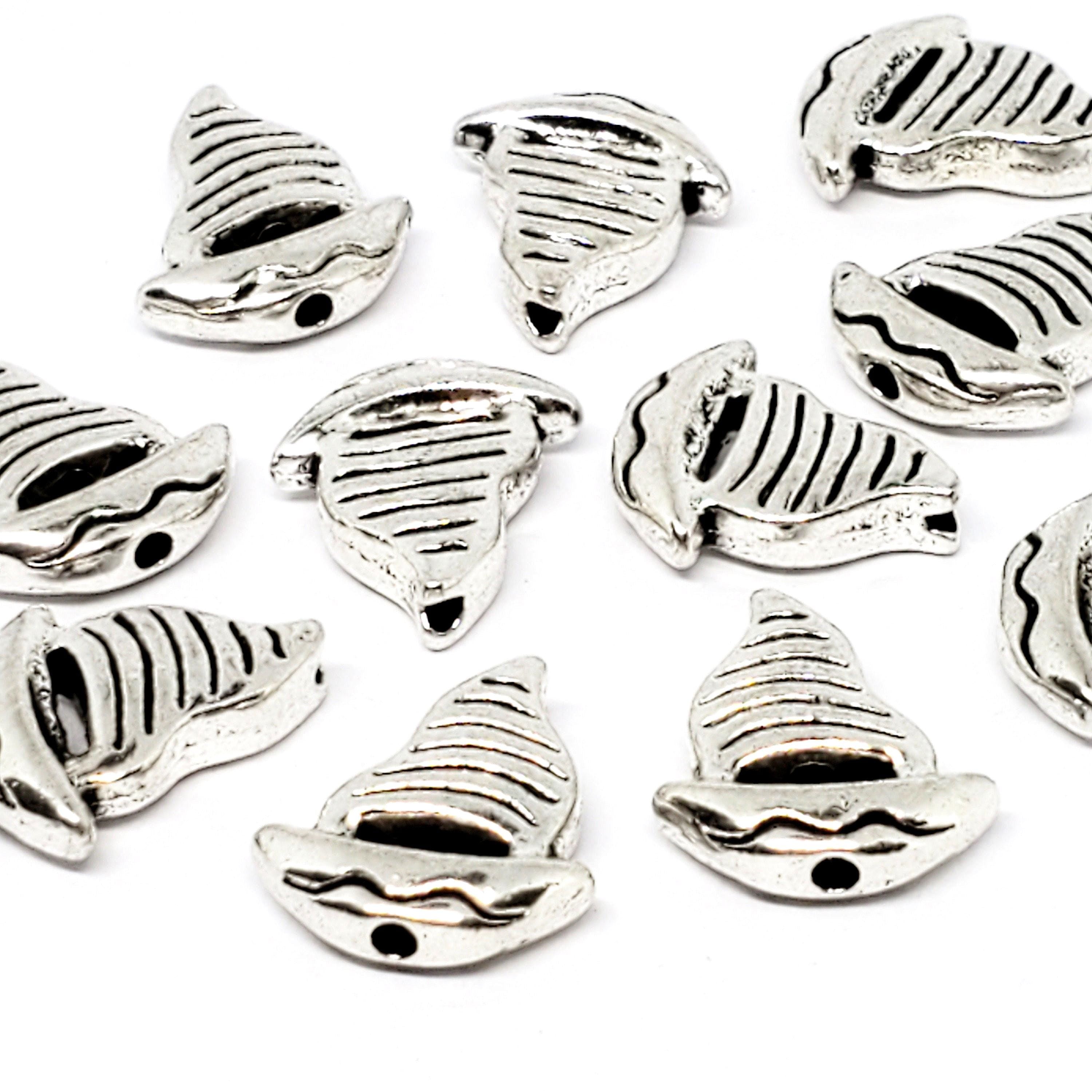 Sailing Boat Antique Silver 15x13mm - 5pcs