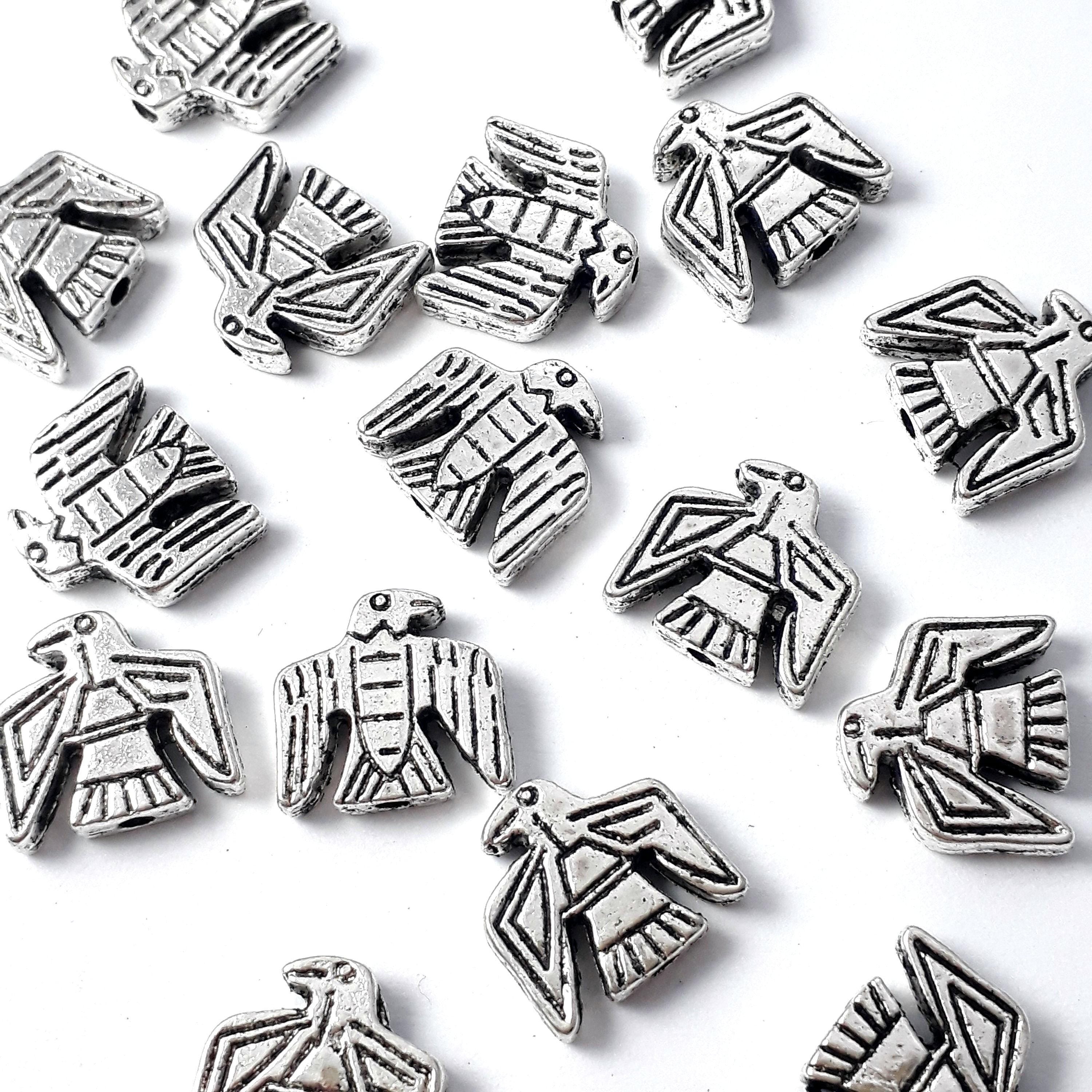 Eagle Bird Antique Silver 12x12mm - 10pcs