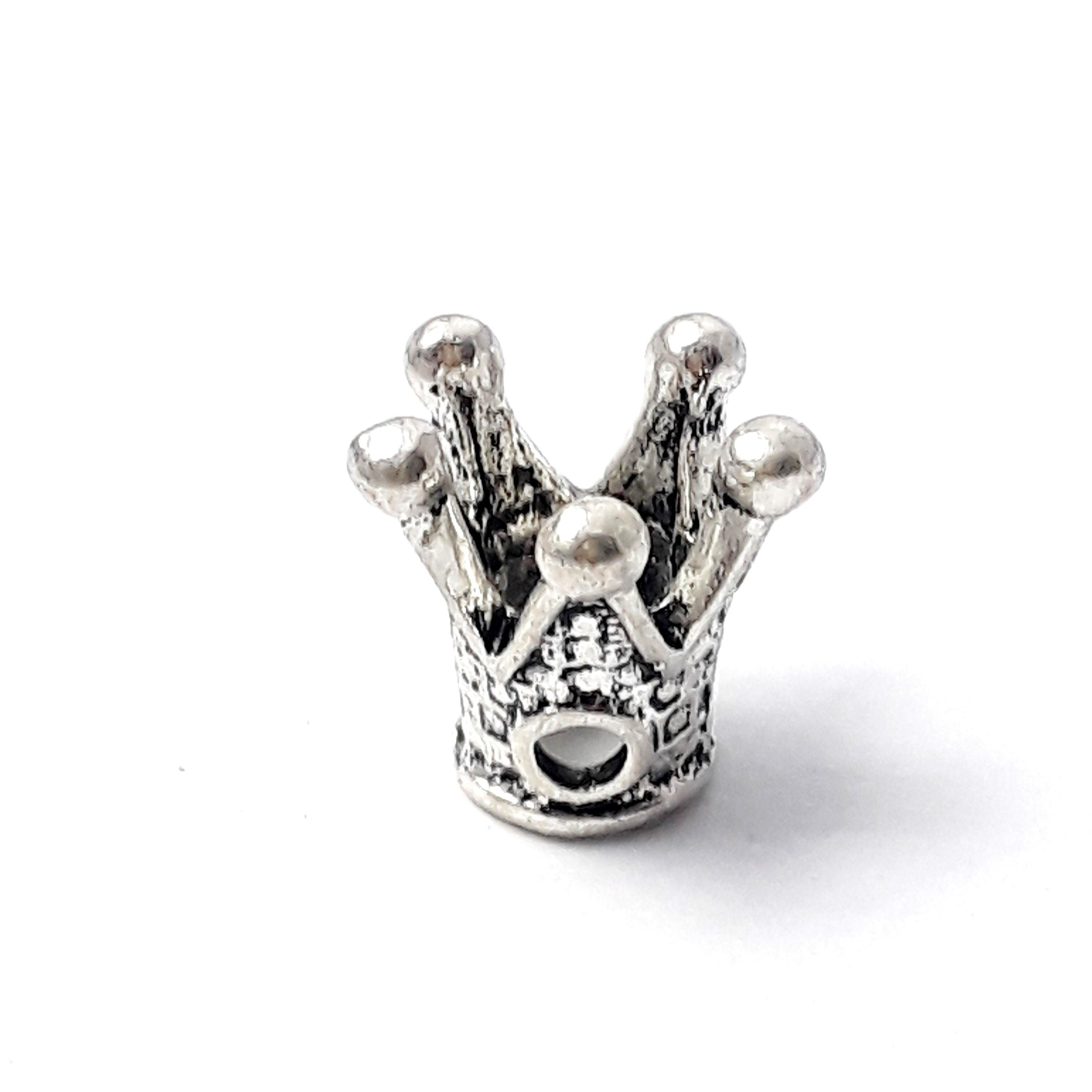 3d Crown Antique Silver 12x11mm - 2pcs