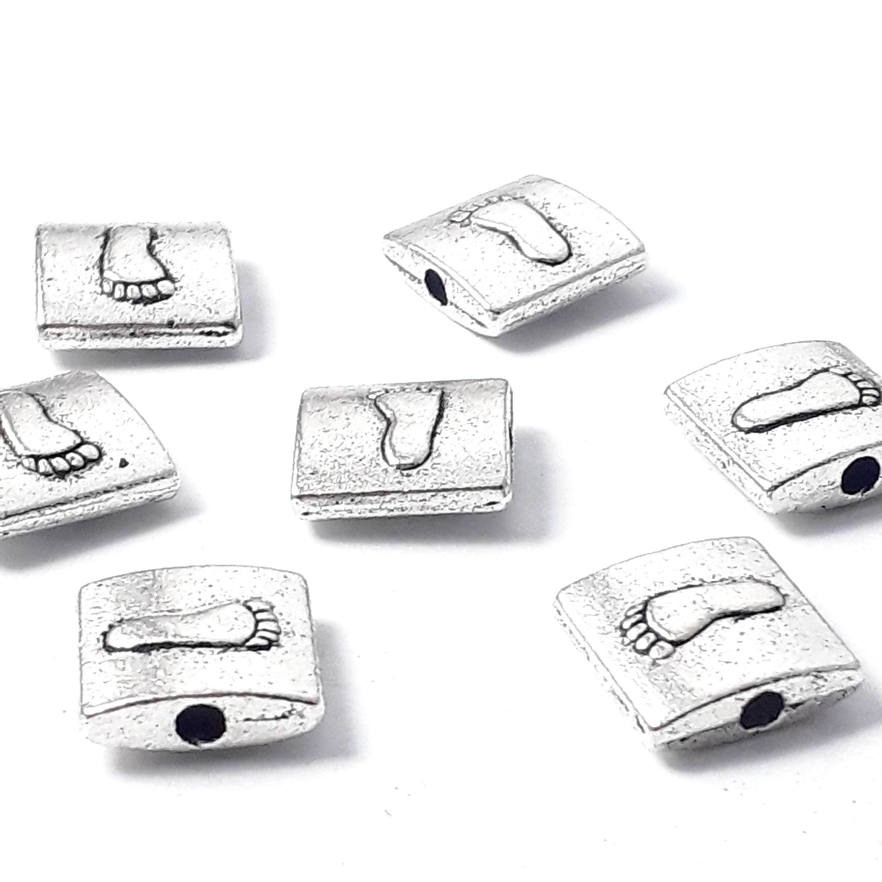Square Footprint Antique Silver 11x11mm - 10pcs