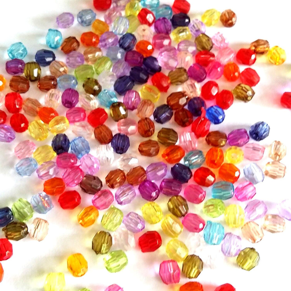 Acrylic Faceted Oval Beads 4mm - 17.5g