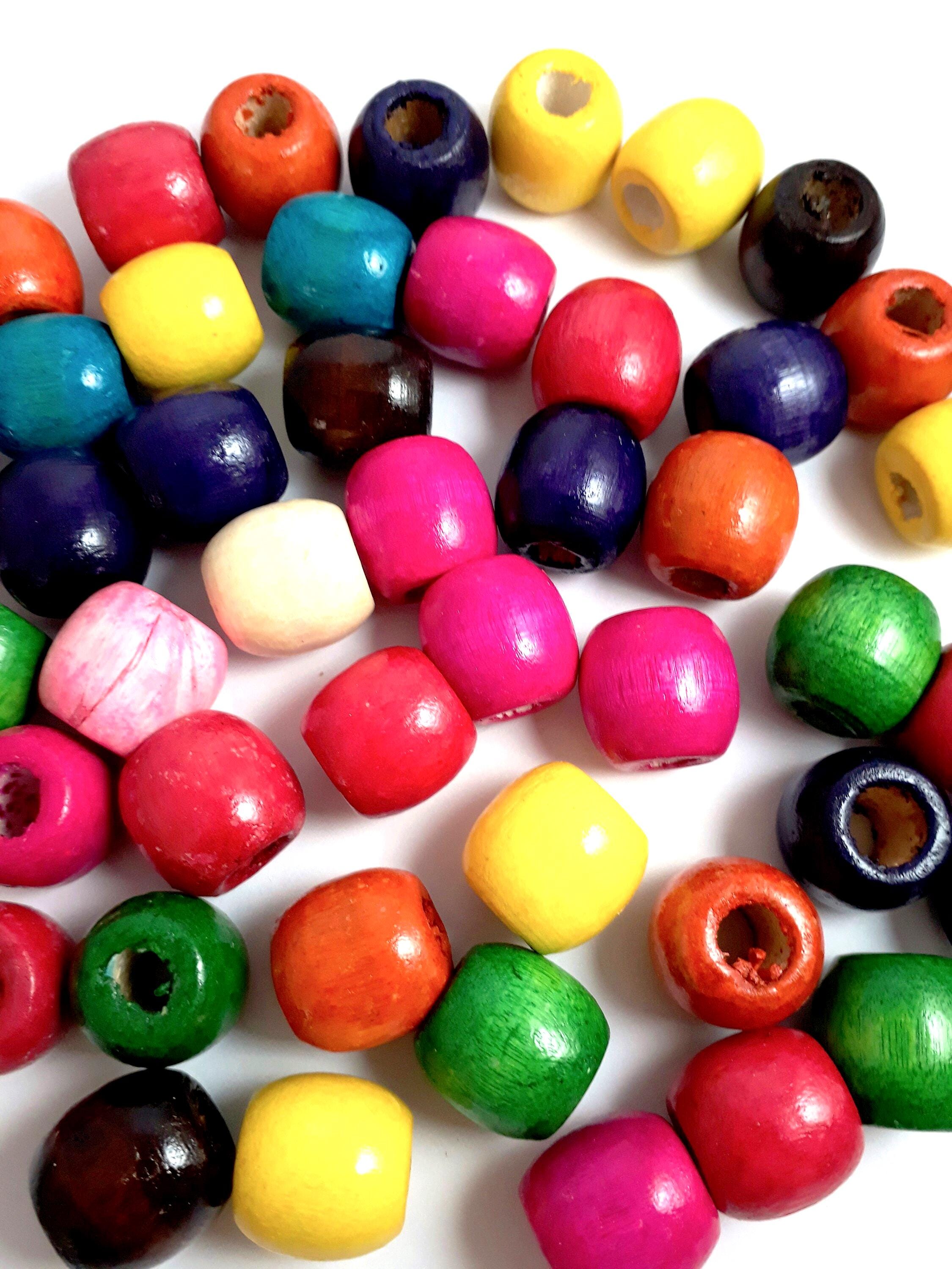 Wooden Drum Mixed Colour 17x16mm - 25pcs