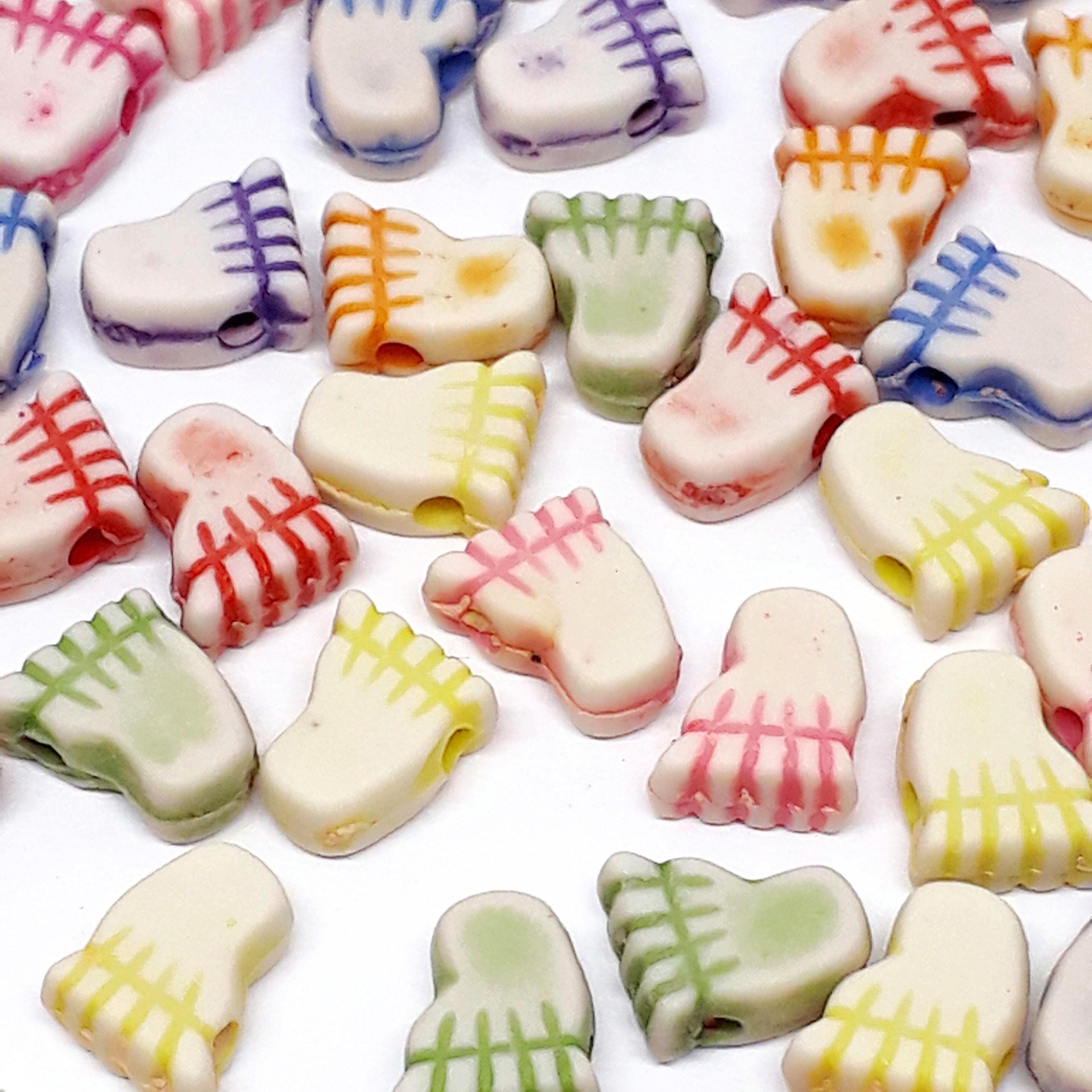 Acrylic Foot Mixed Colour 7x6mm - 200pcs