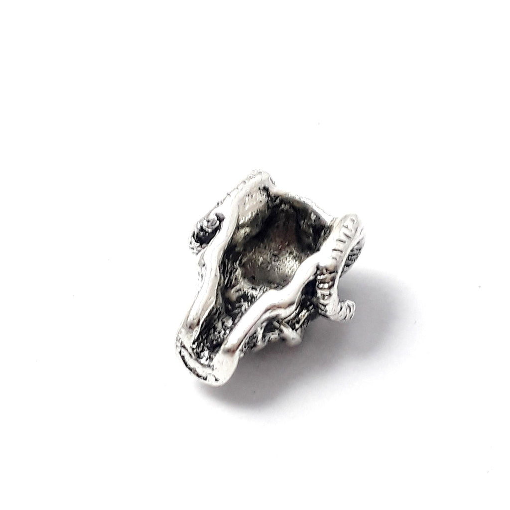 Baphomet Horned Demon Skull Silver 15x12mm - 2pcs