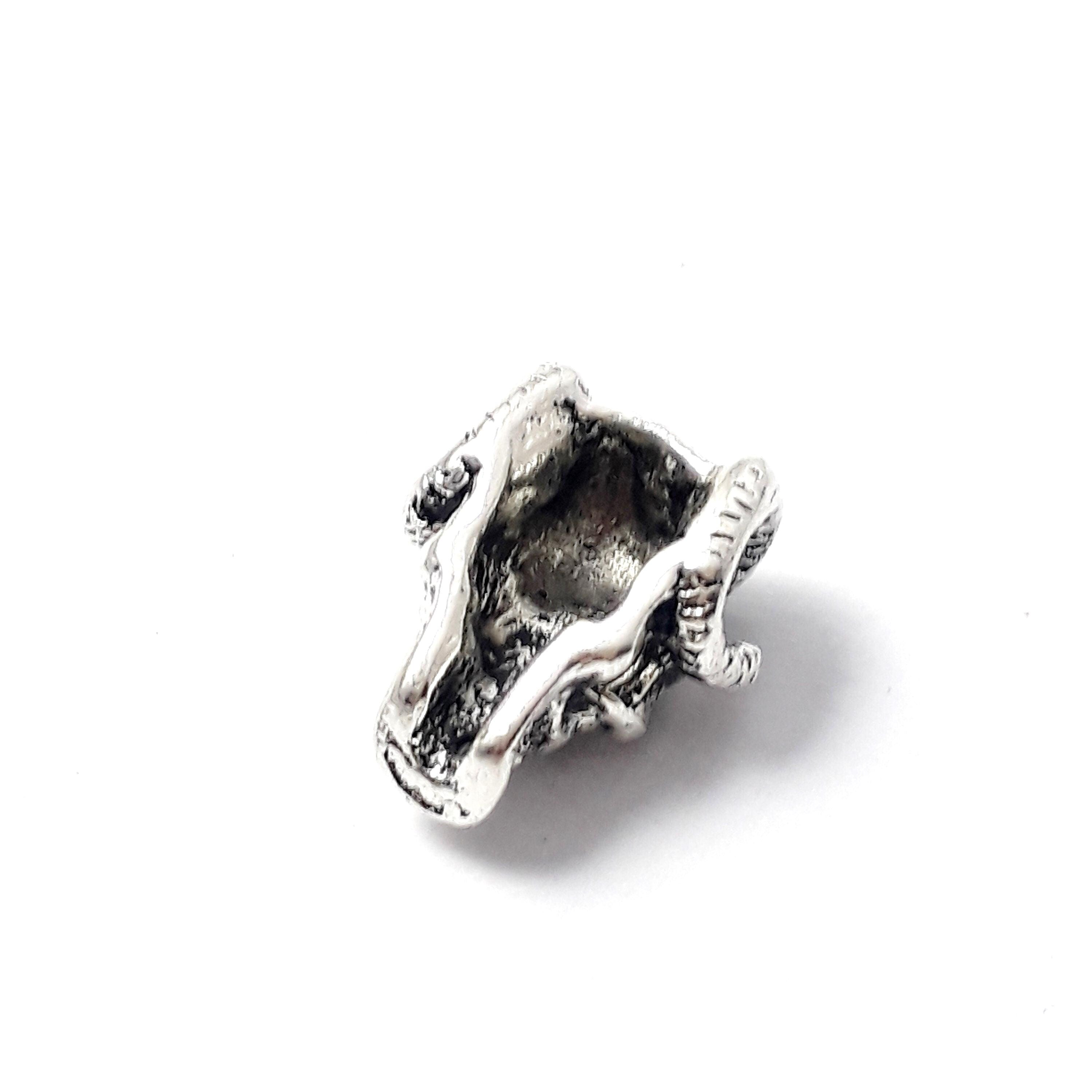 Baphomet Horned Demon Skull Silver 15x12mm - 2pcs