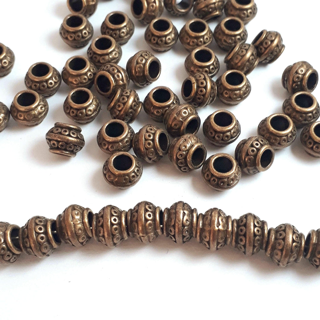 Big Hole Lantern Bicone Antique Bronze 9x7mm - 20pcs