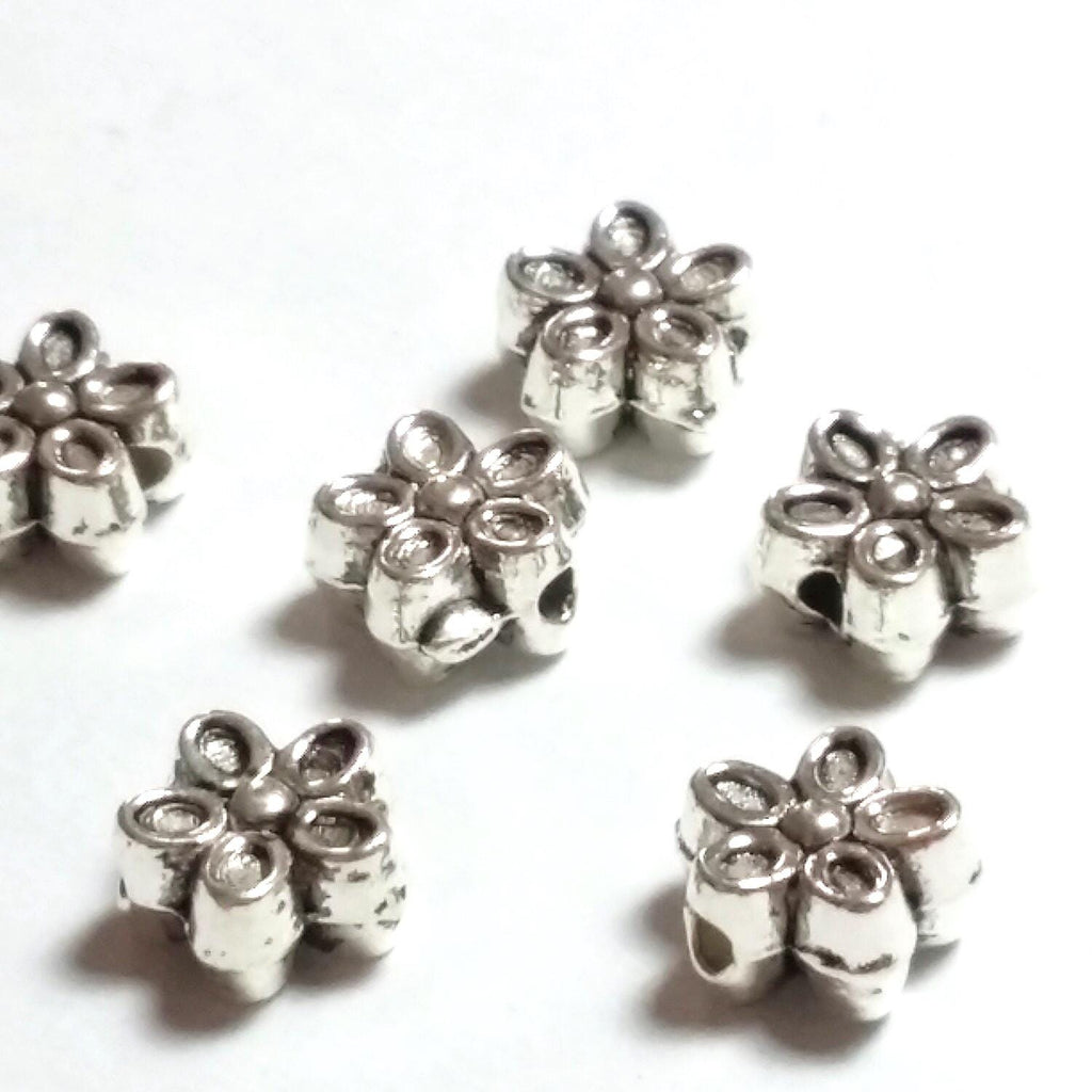 Flowers Antique Silver 7mm - 25pcs