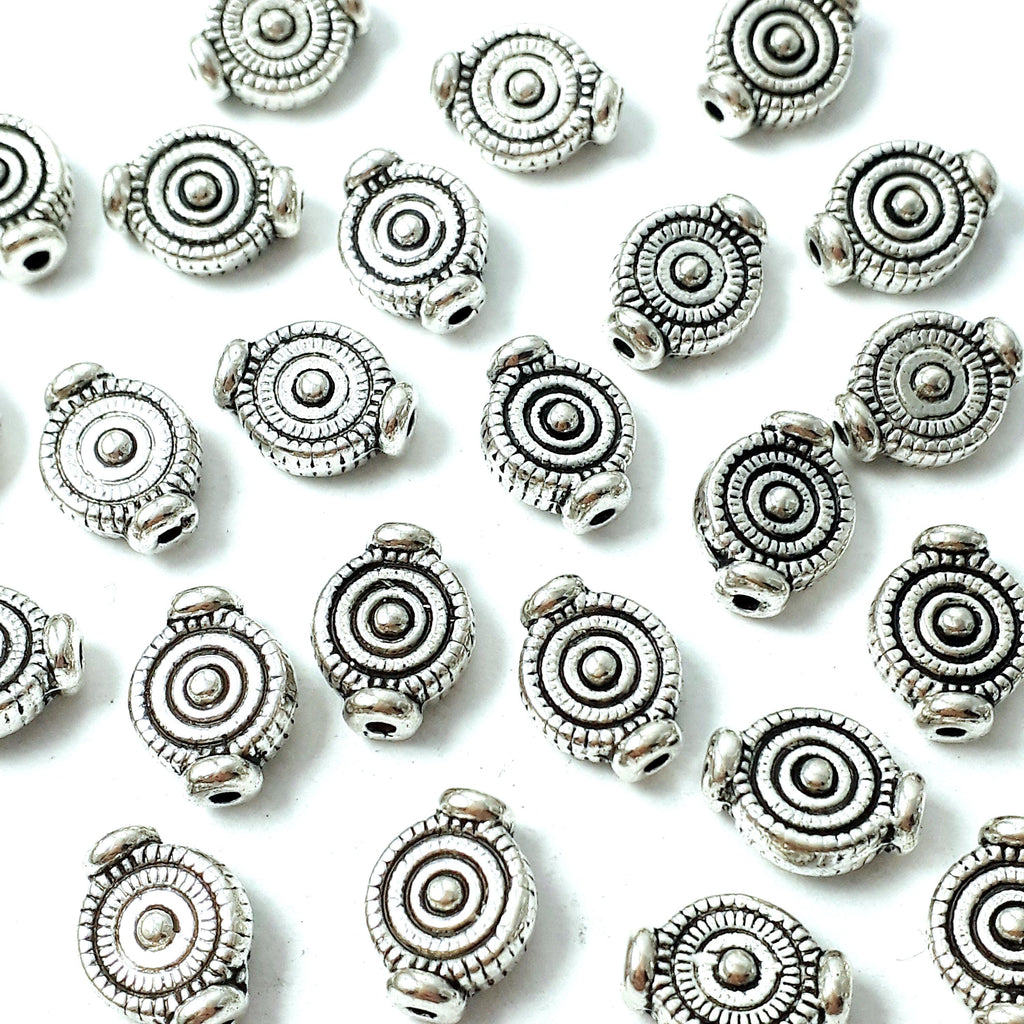 Pattern Coin Antique Silver 10x7mm - 20pcs