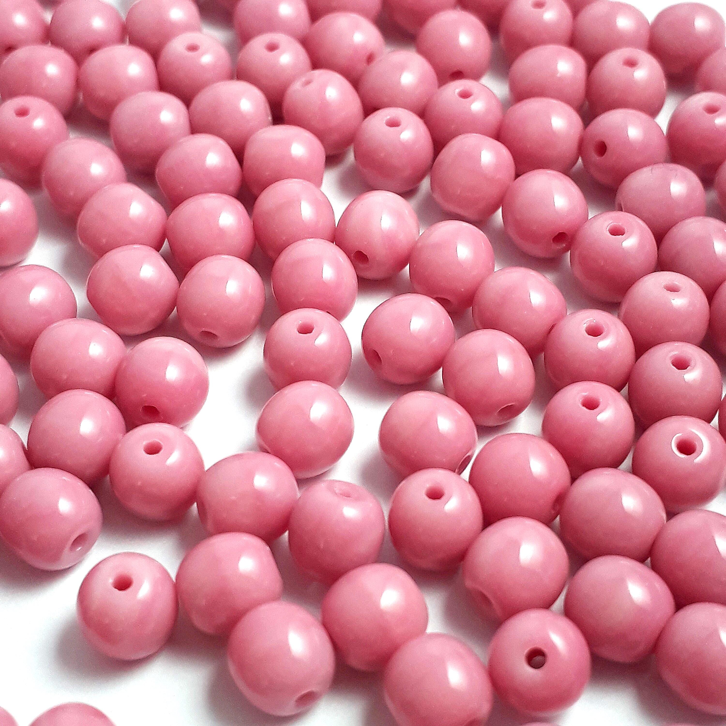 Dusty Rose Pink Czech Glass Round 5mm - 40pcs