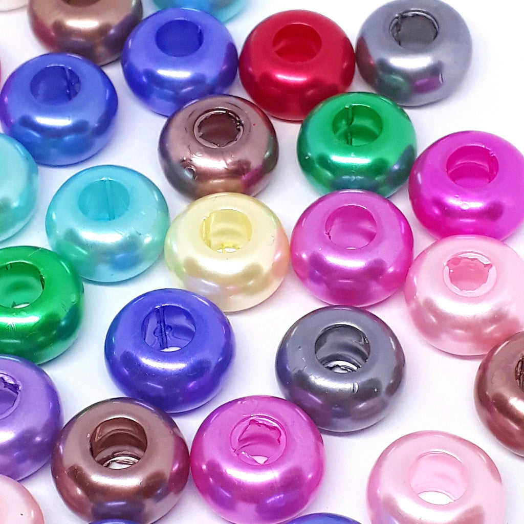 Acrylic Donut Pearl Mixed Colour 13mm - 20pcs