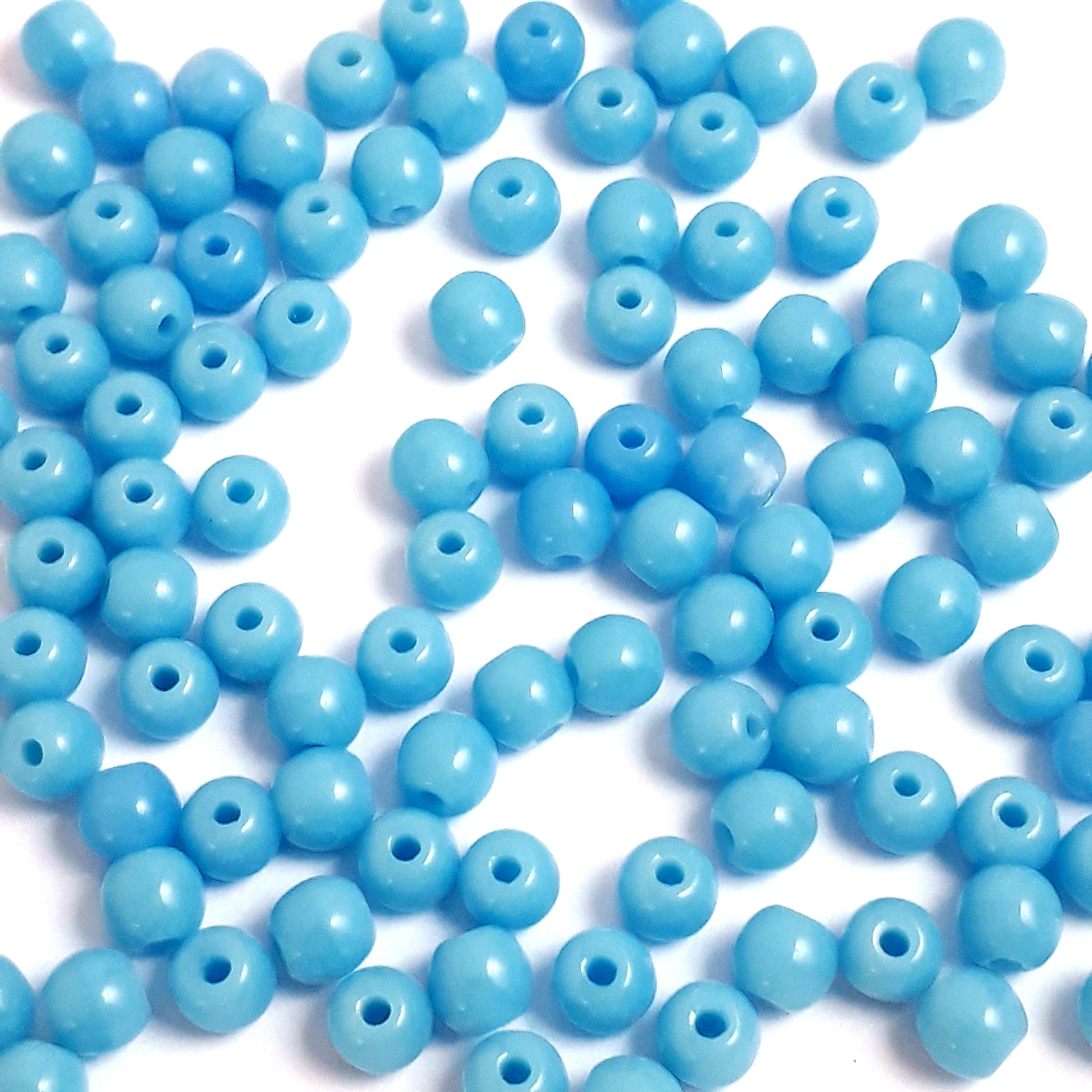 Opaque Light Blue Czech Glass Round 3mm - 120pcs