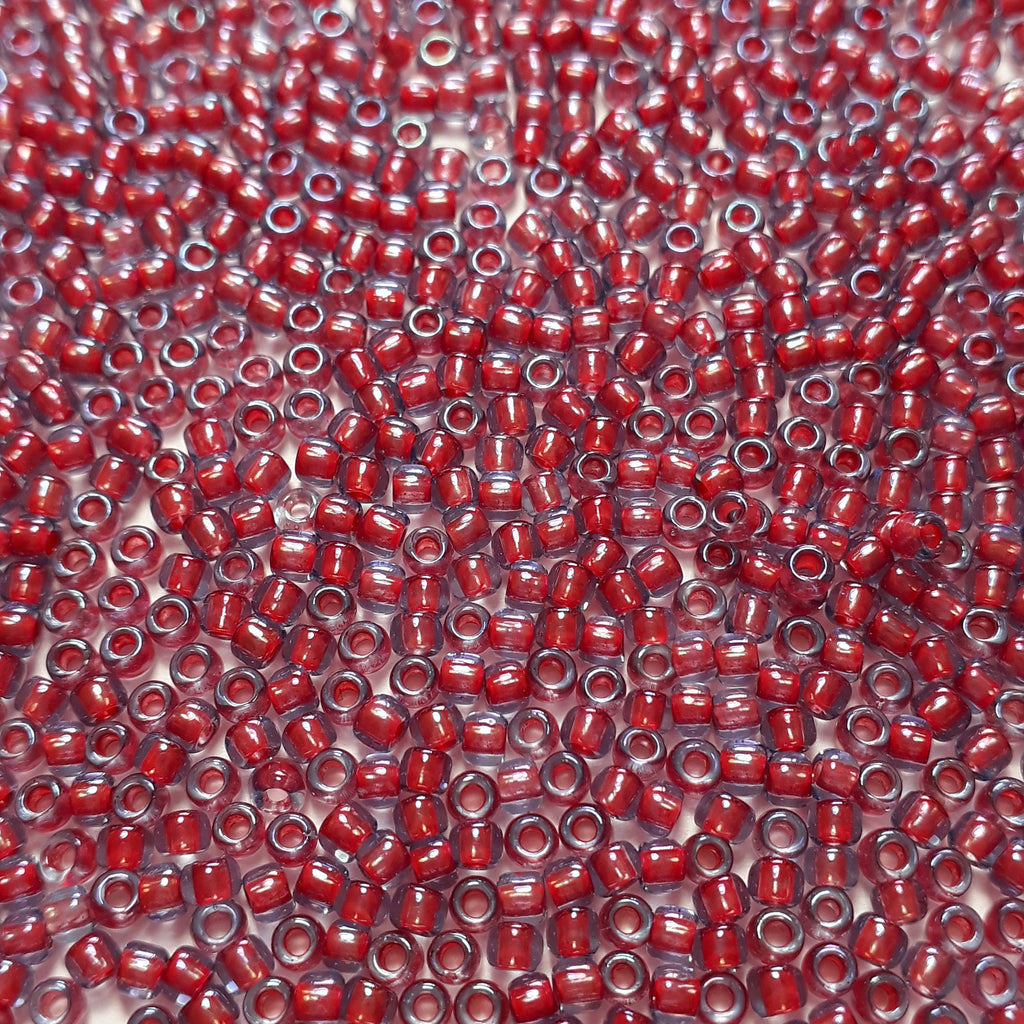 Light Sapphire/Hyacinth Red-Lined TOHO Seed Glass 11/0 - 10g