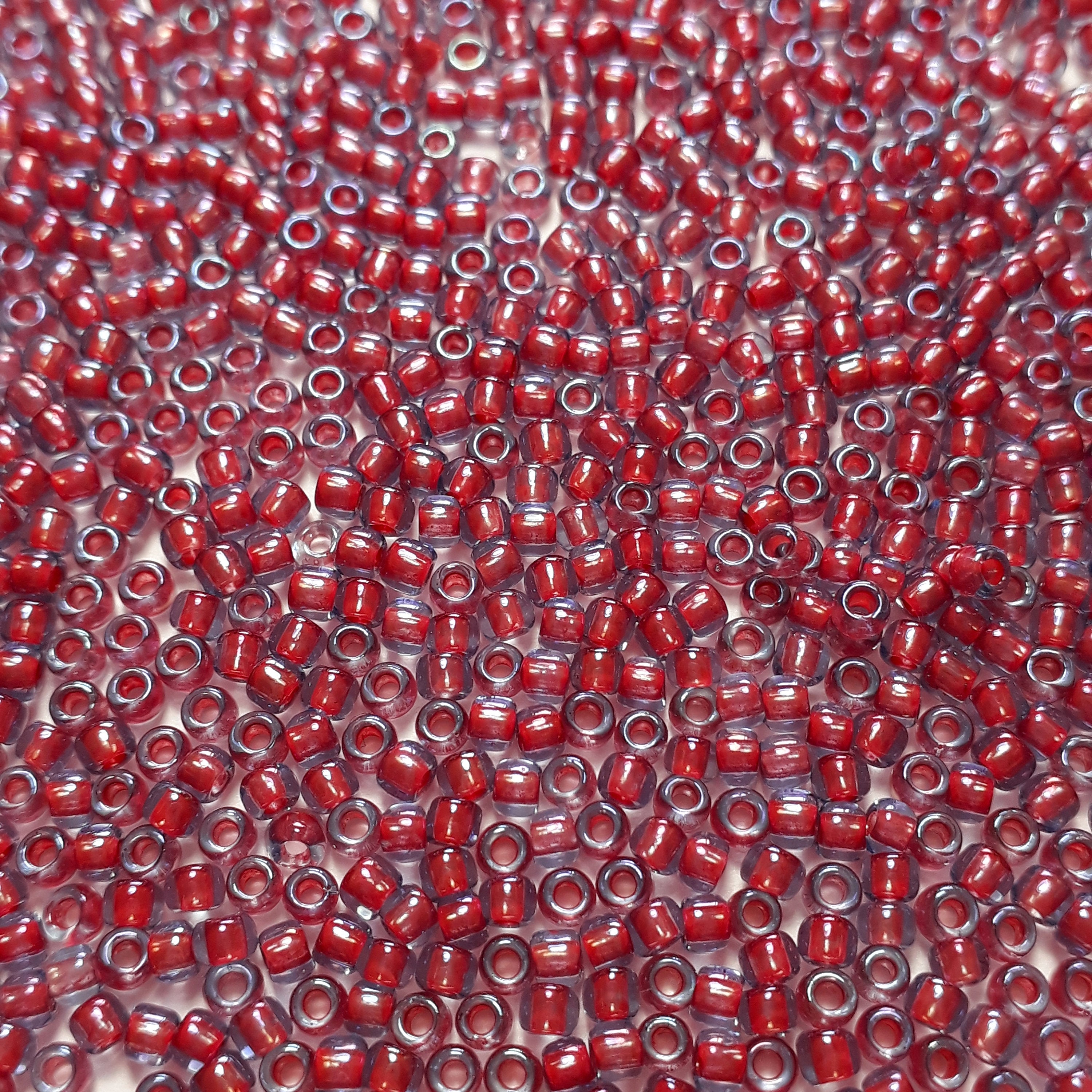 Light Sapphire/Hyacinth Red-Lined TOHO Seed Glass 11/0 - 10g