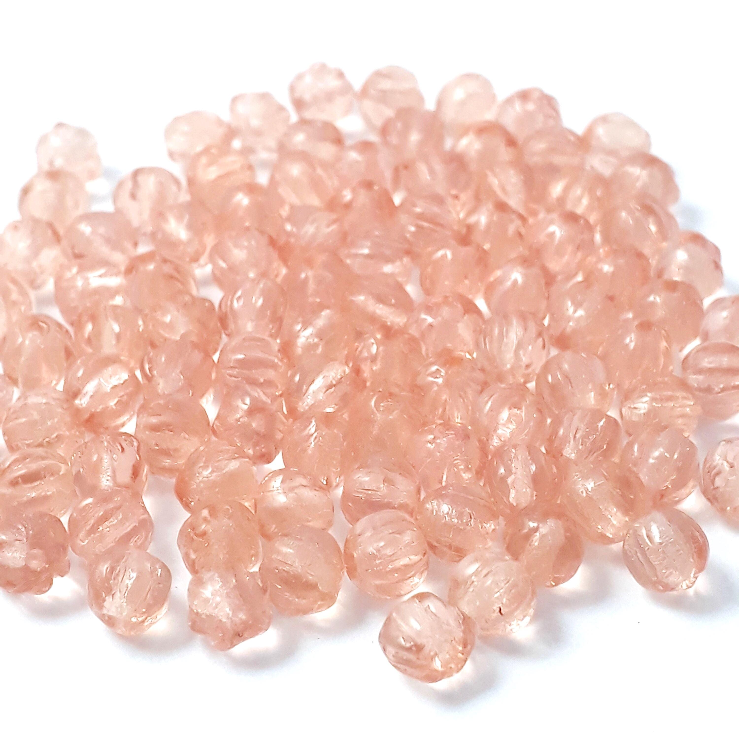 Dusty Rose Transparent Fluted Czech Glass 4mm - 40pcs