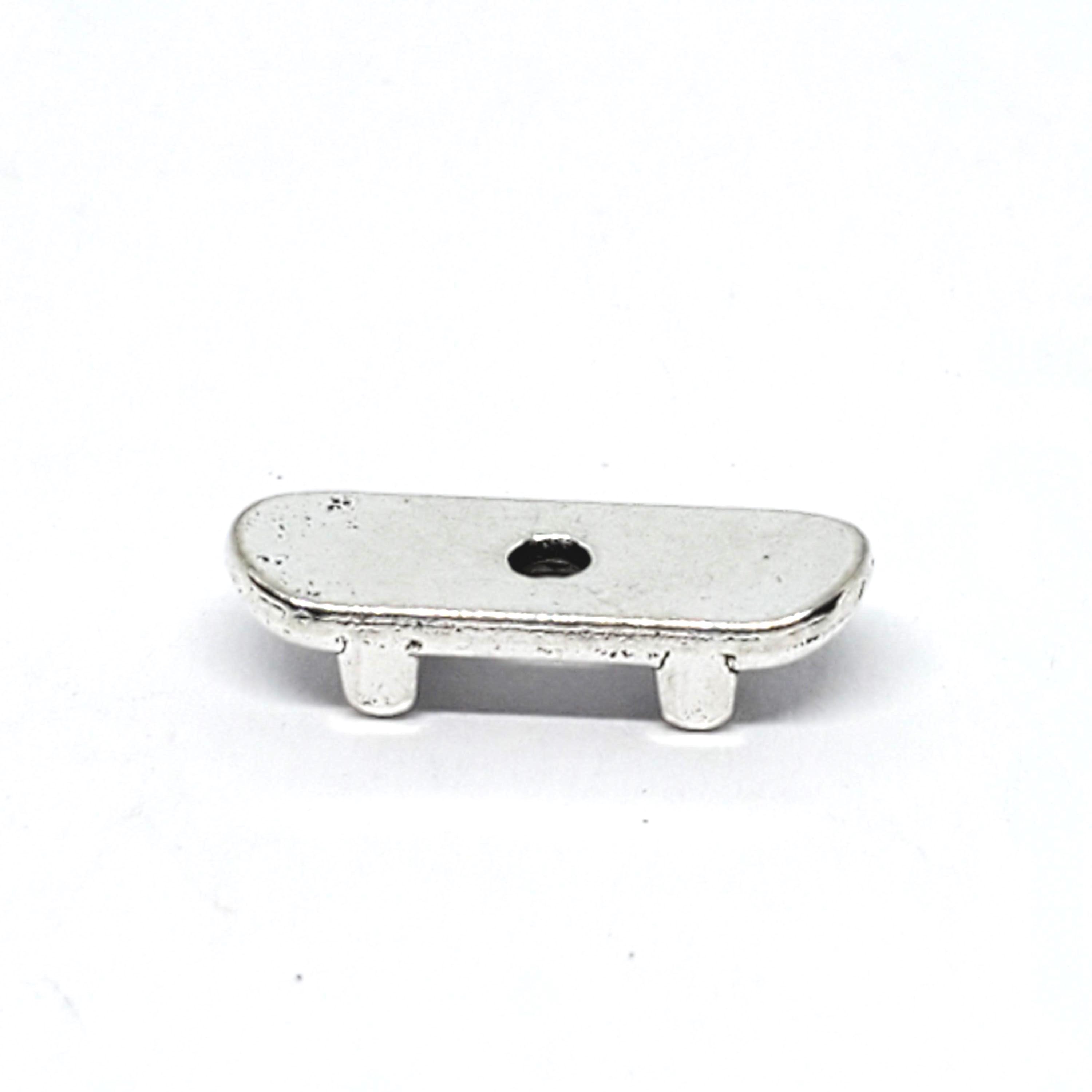 Skateboard Antique Silver 16x6mm - 10pcs