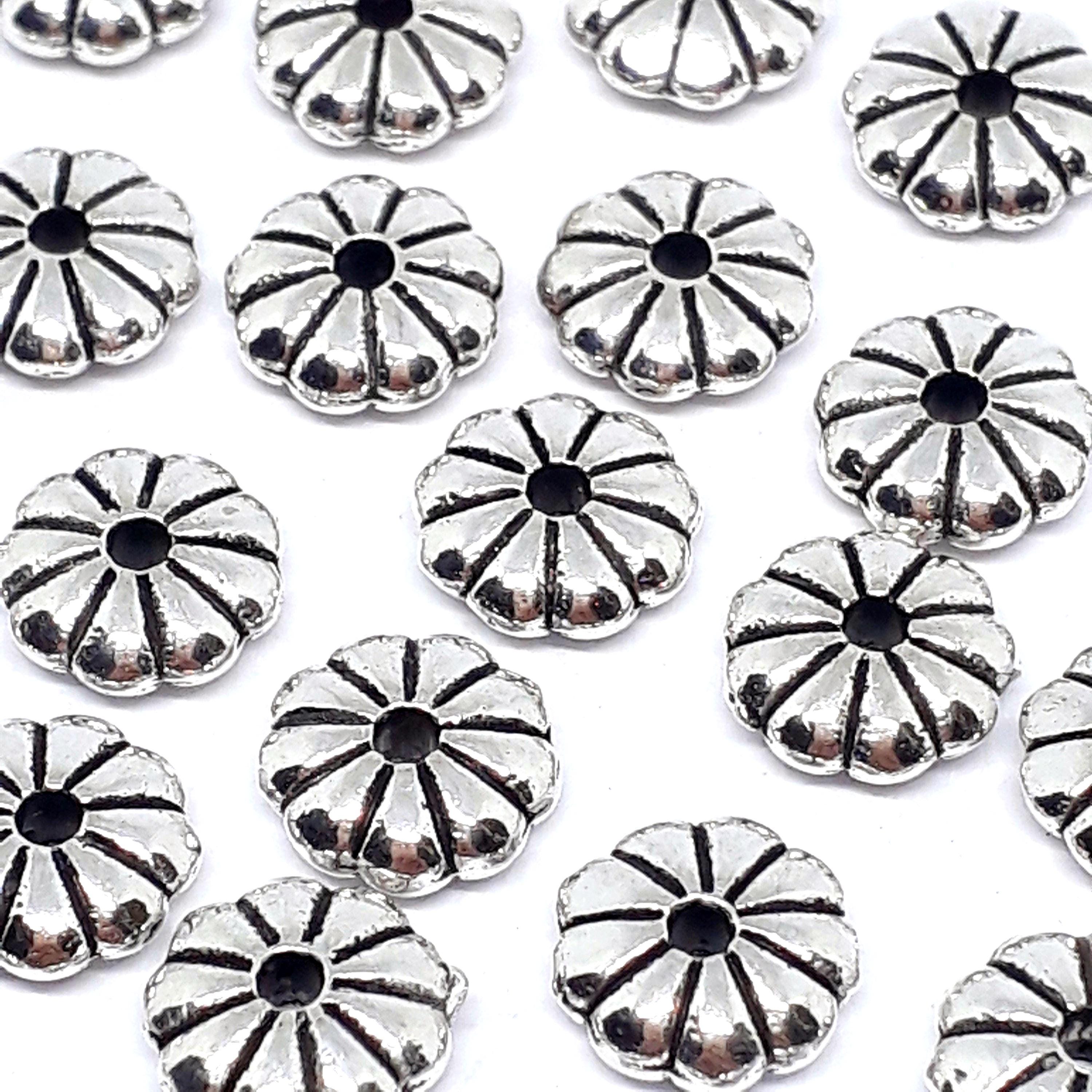 Flower Ring Spacer Antique Silver 7mm - 20pcs