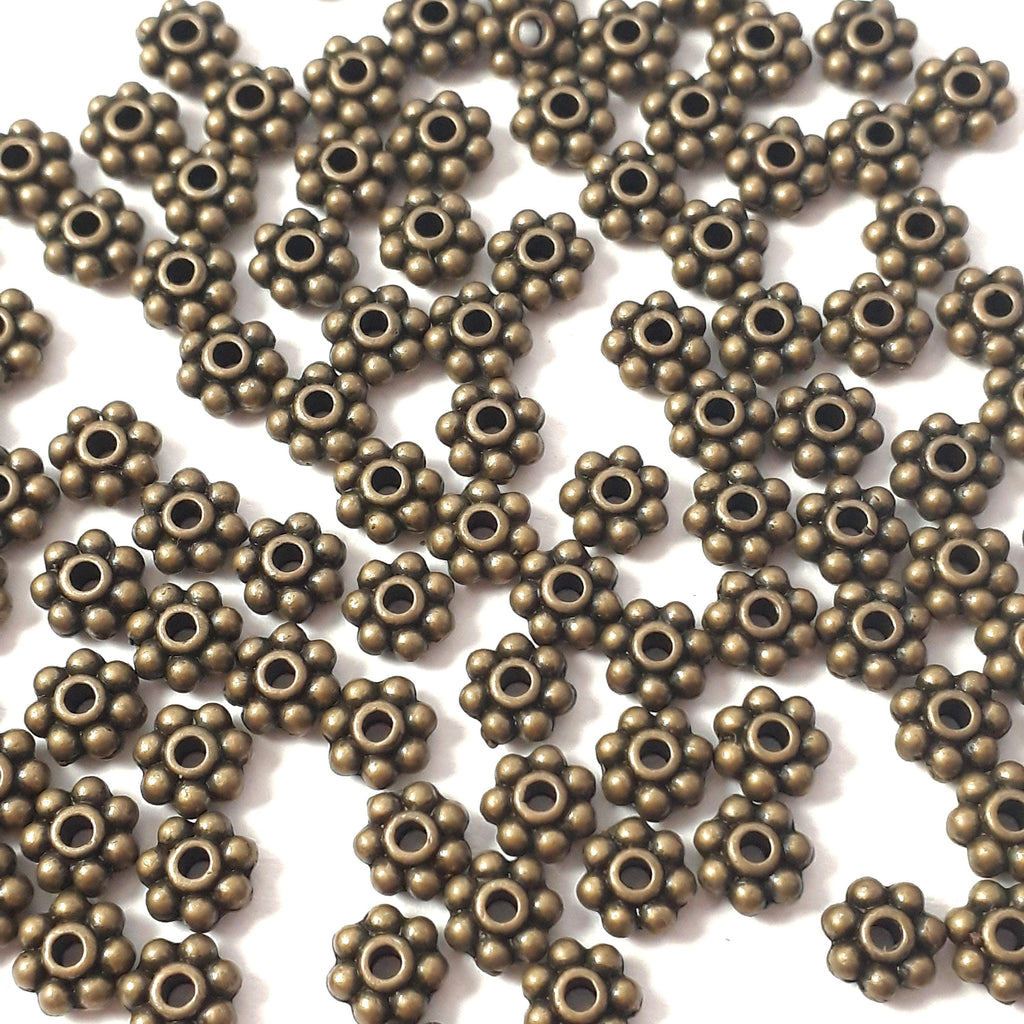 Flower Ring Spacers Antique Bronze 5mm - 50pcs