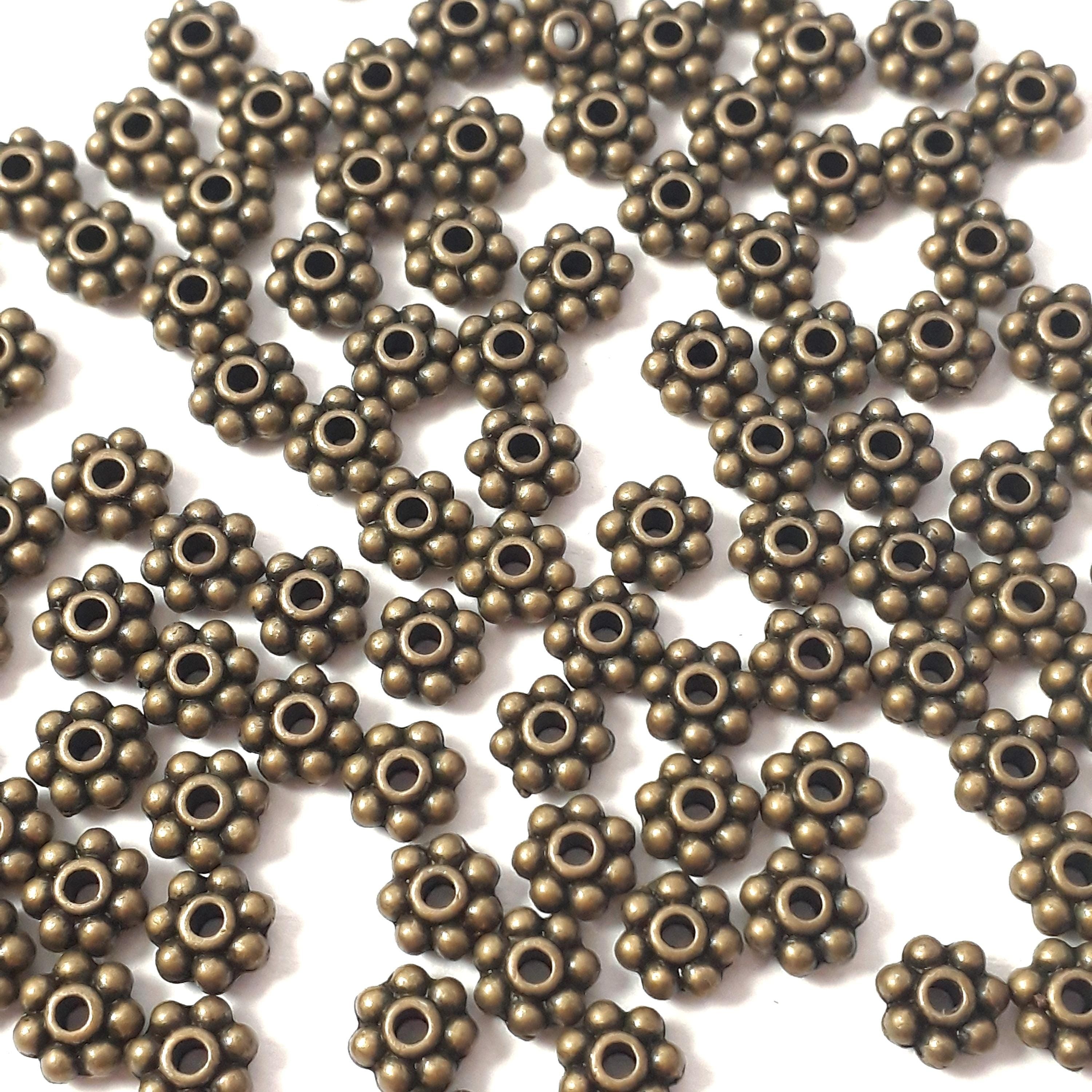 Flower Ring Spacers Antique Bronze 5mm - 50pcs