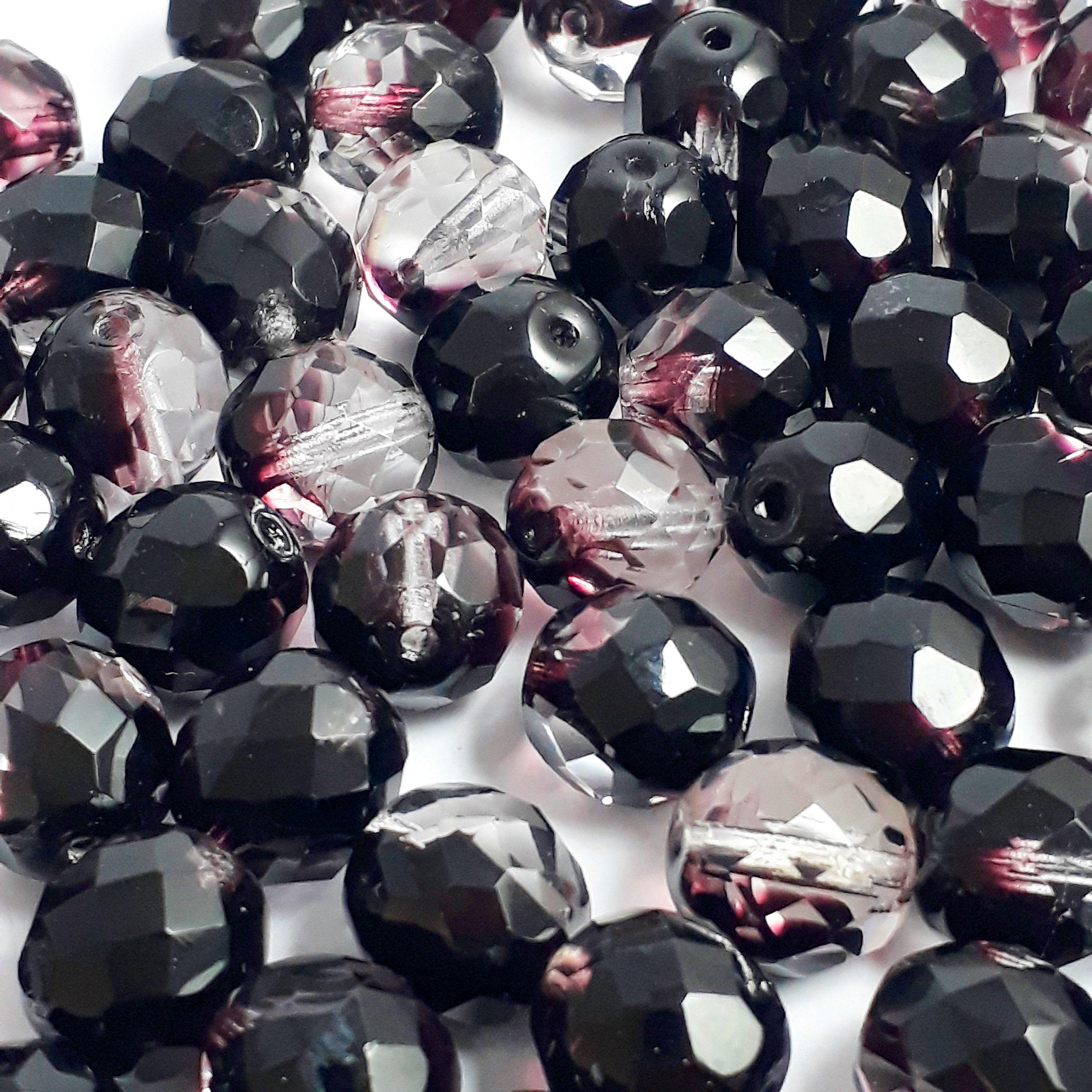 Dark & Light Purple Faceted Czech Glass 10mm - 10pcs